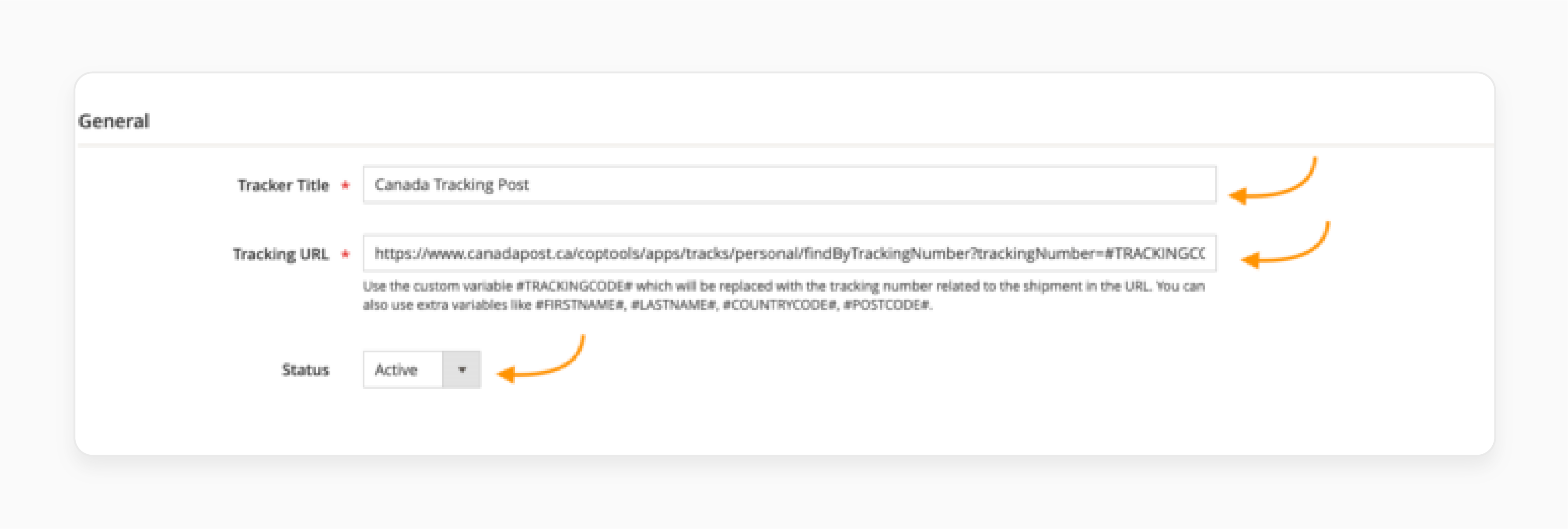 Configure general settings in the Magento 2 Custom Carrier Trackers extension