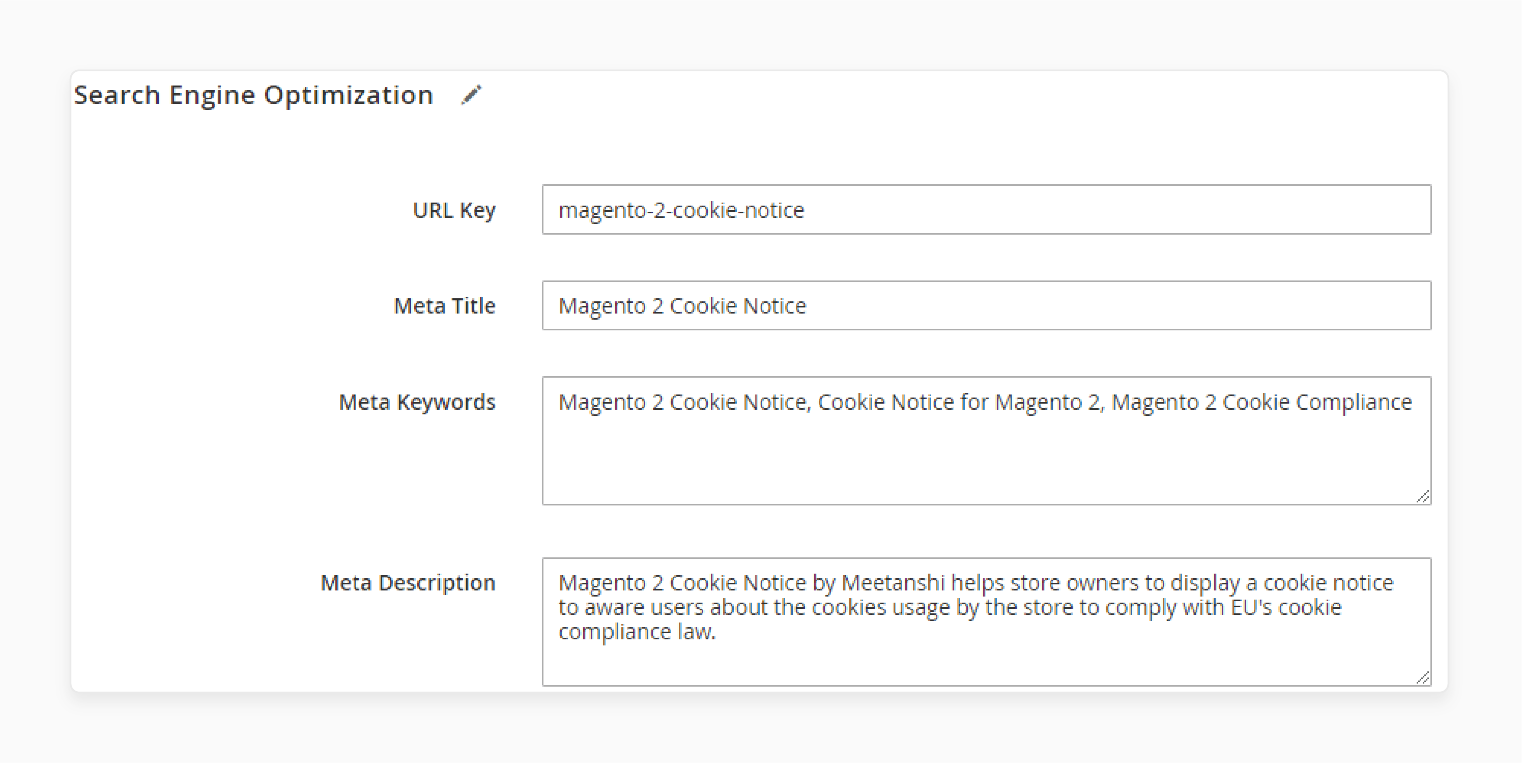 seo settings for magento cms pages