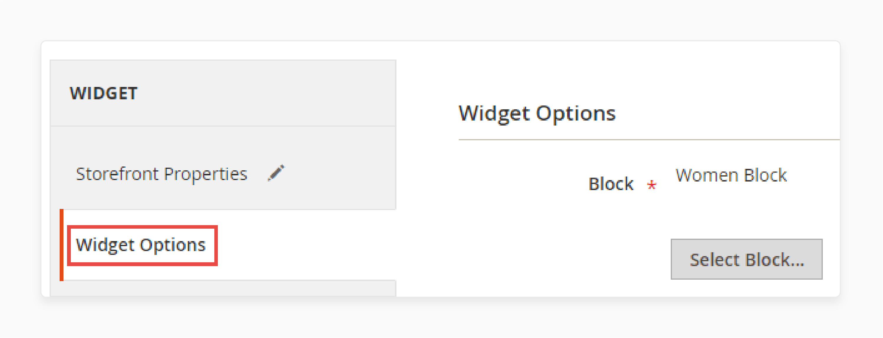 choose a widget block in magento cms to add dynamic content to pages