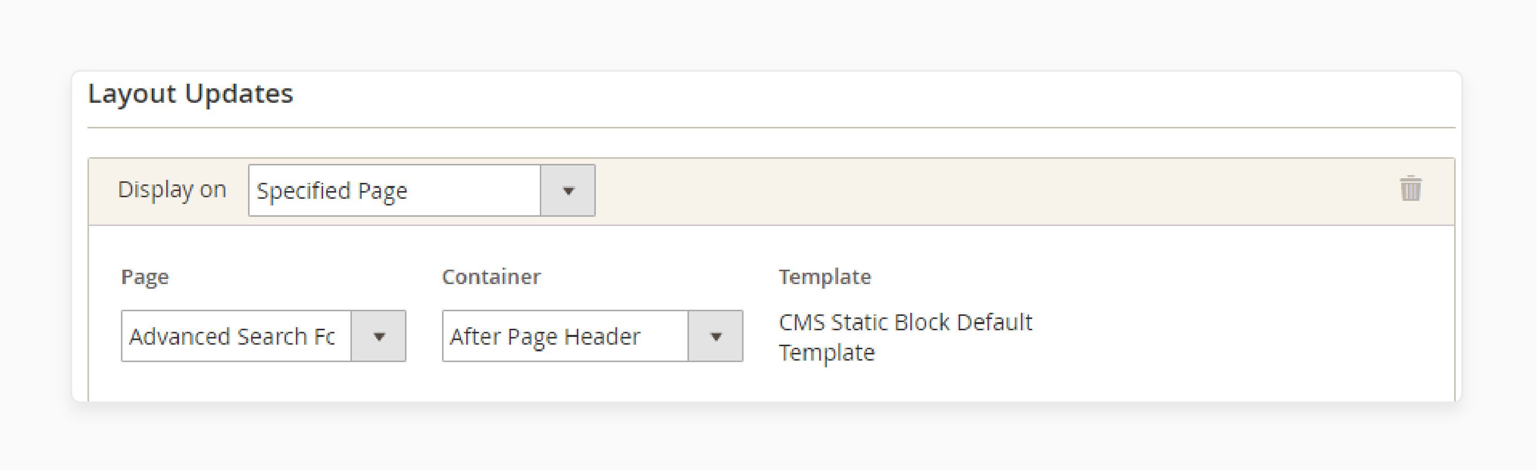 configure page container and template in magento cms for layout flexibility