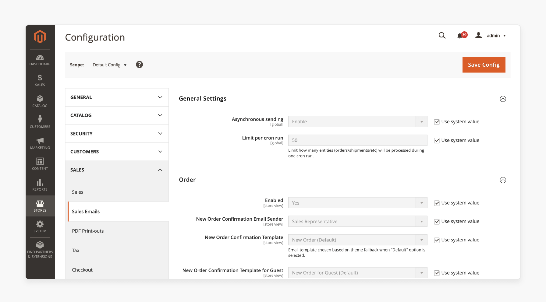 Email Notification in Magento 2 Mail Sending Settings