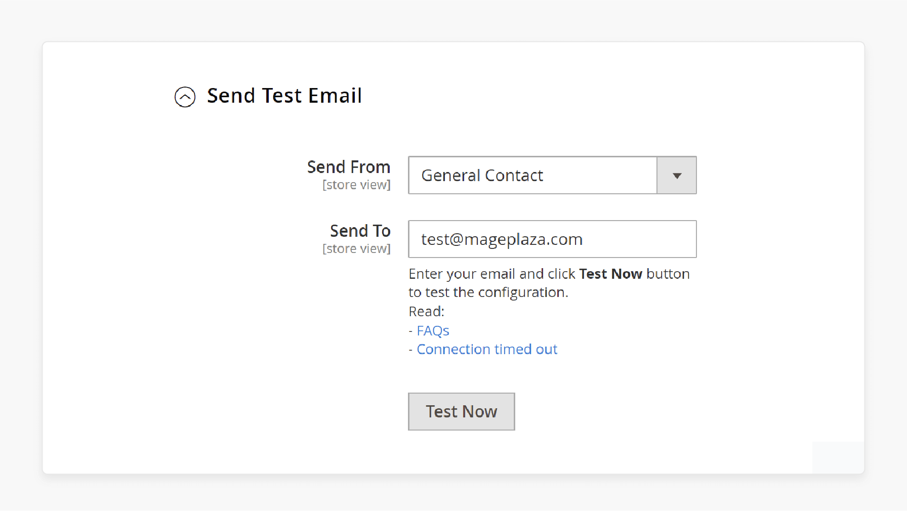 Magento 2 Mail Sending Settings Test