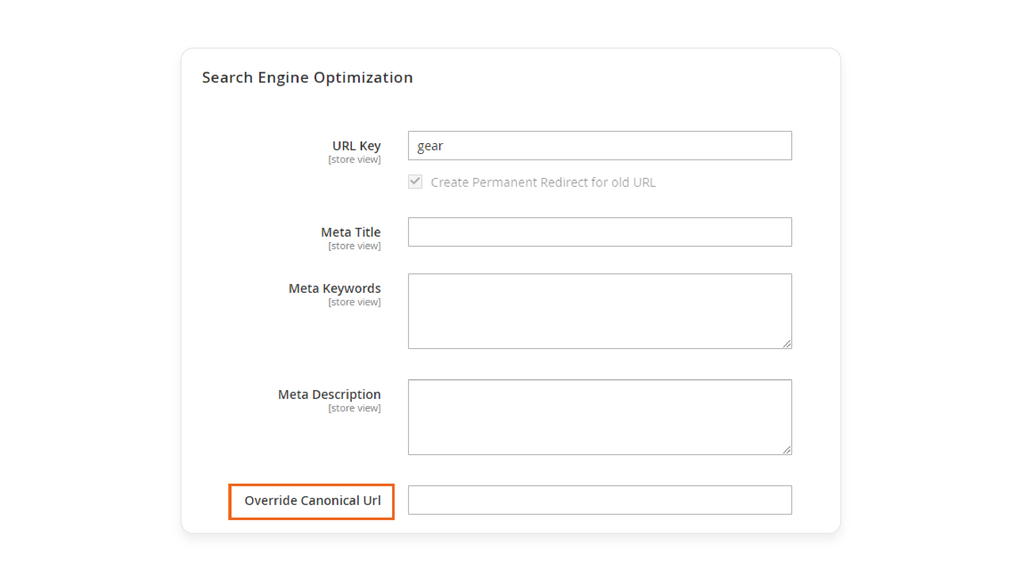 configure canonical tags for category pages in magento 2 admin