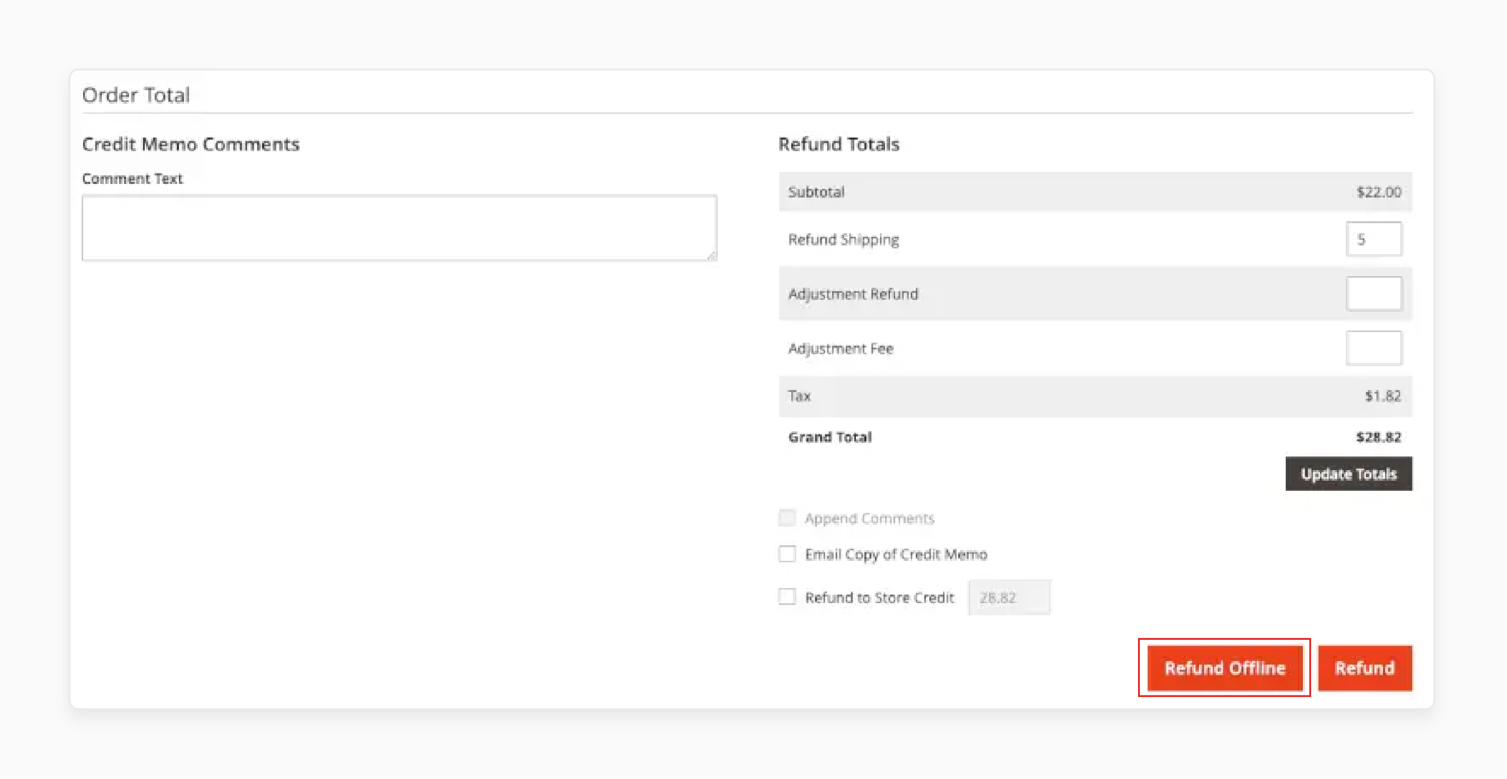 process offline refunds in magento 2