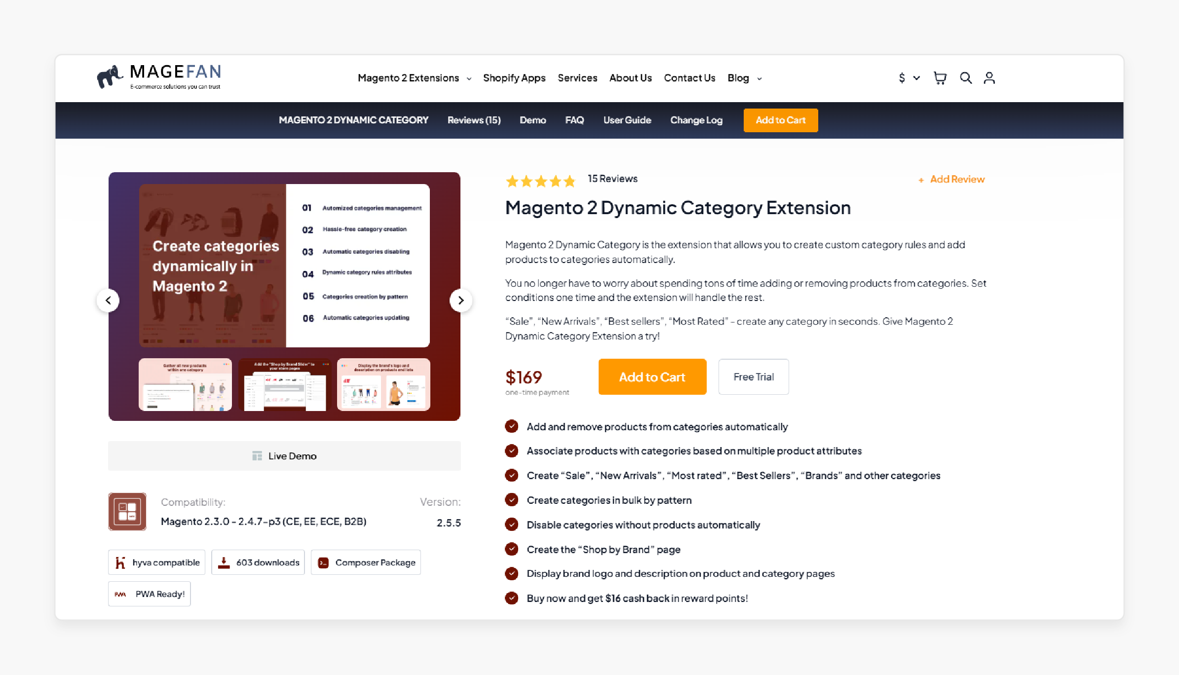 MageFan Magento 2 Dynamic Category