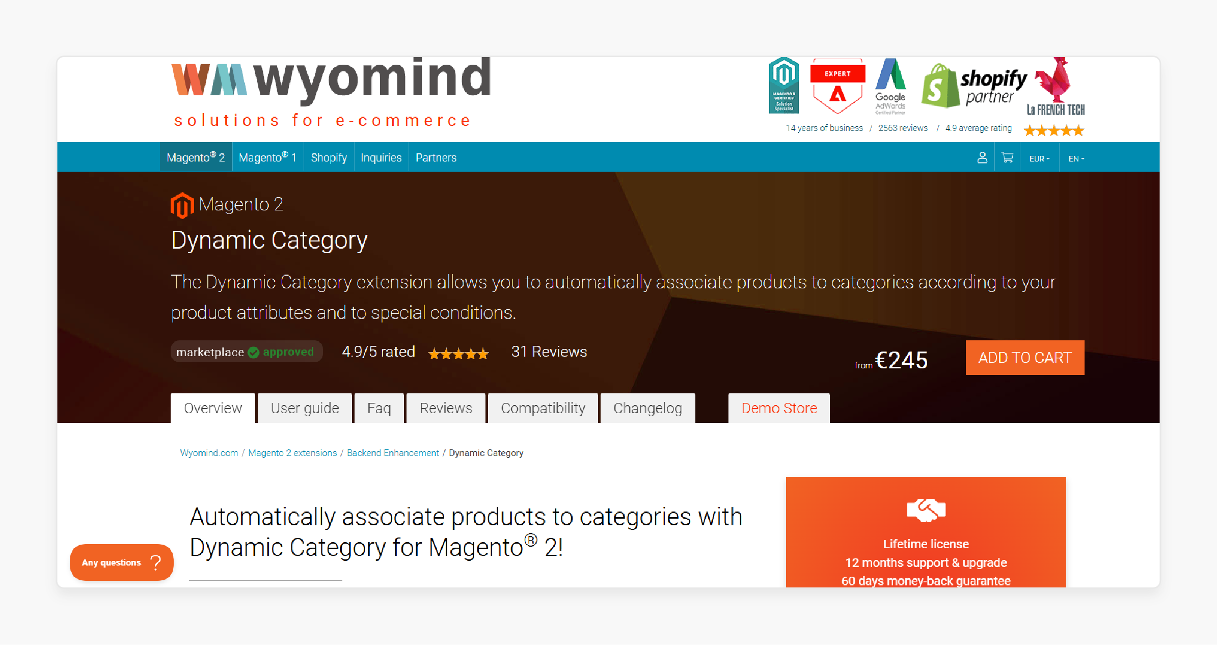 Wyomind Magento 2 Dynamic Category