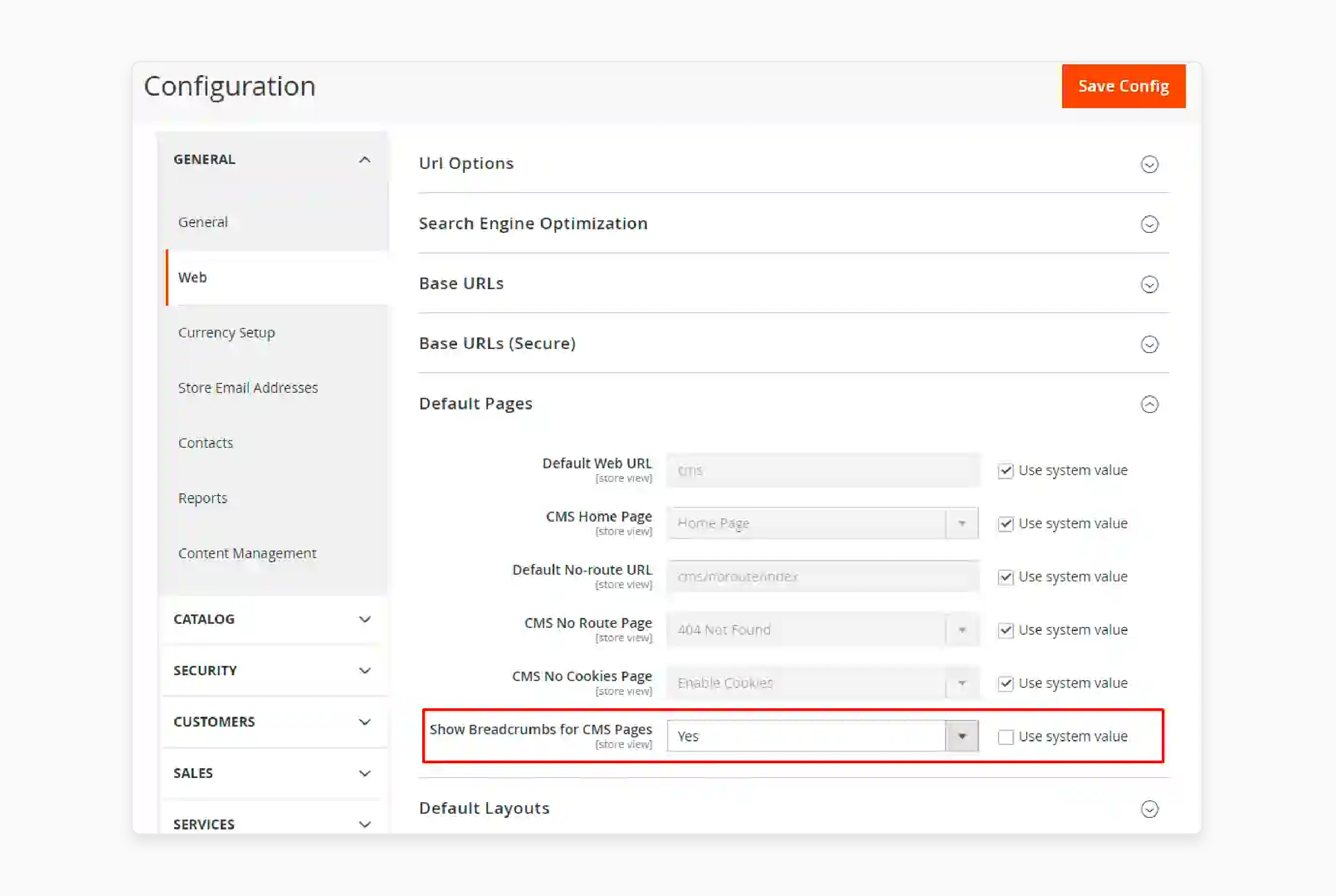 mgento 2 layout settings to remove breadcrumb blocks