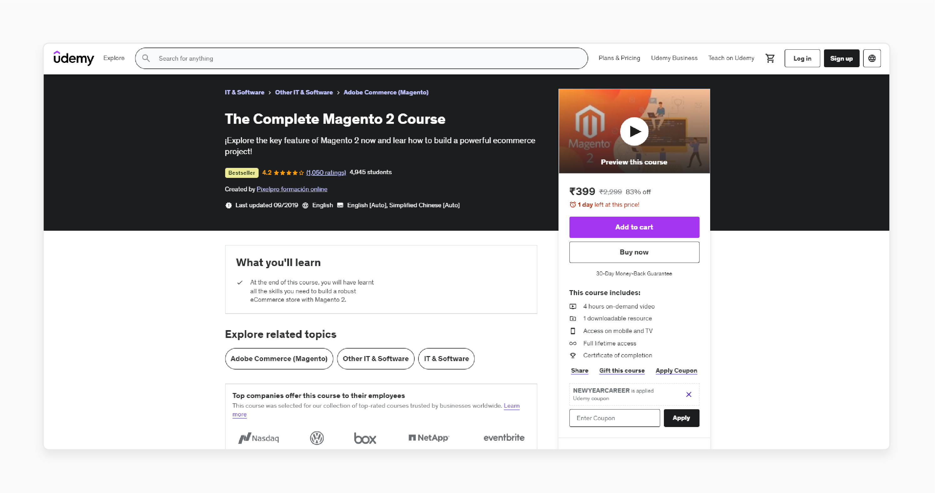 The Complete Magento 2 Course Is One Of The Best Magento 2 Online Training Courses For Beginners In 2024