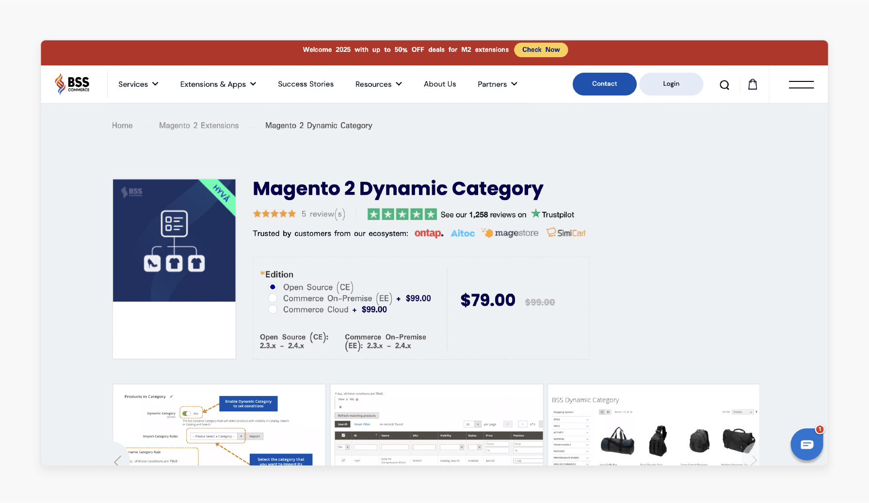 Dynamic categories from BSS Commerce