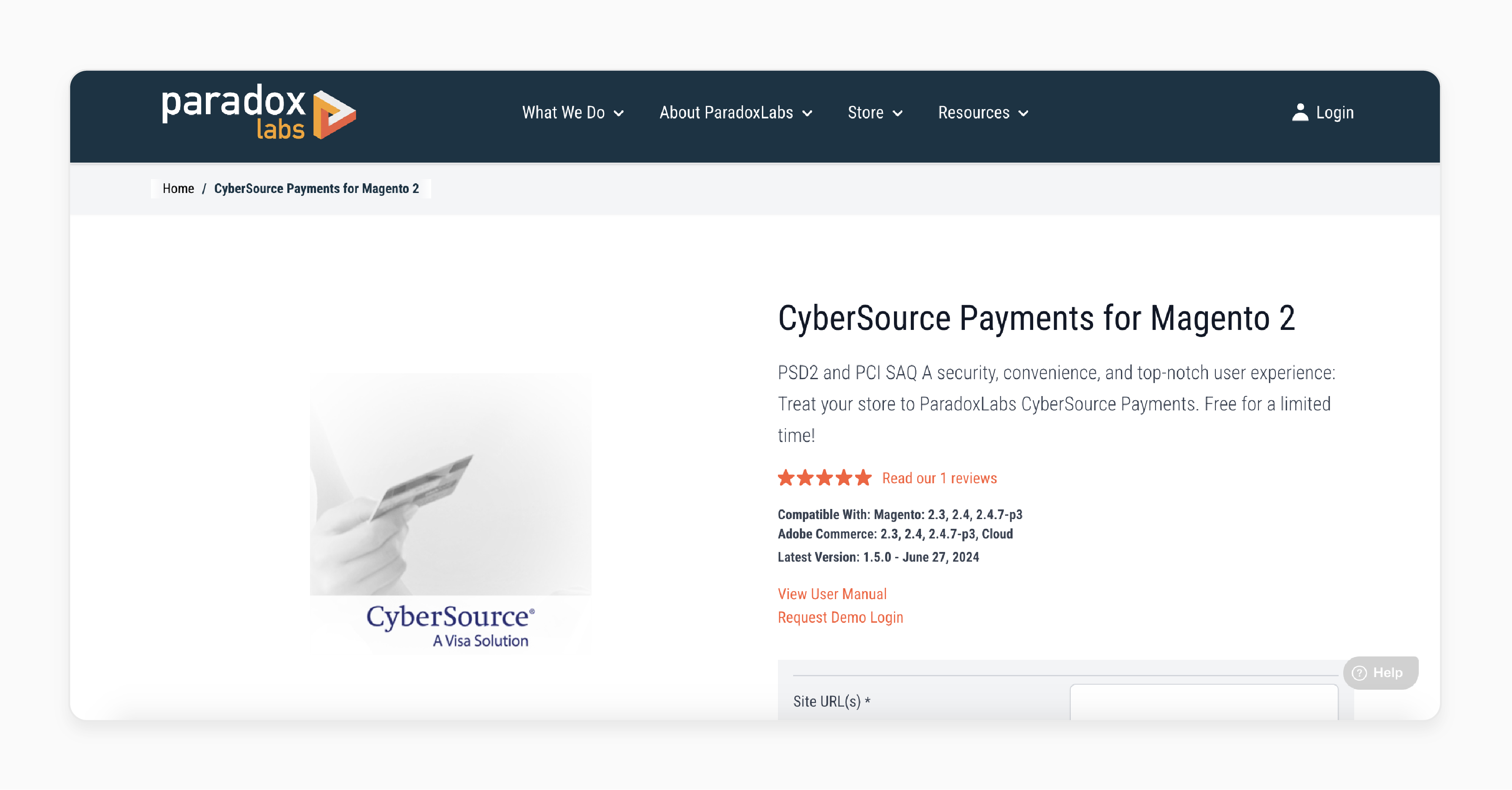 ParadoxLabs CyberSource Payments for Magento 2 with token management