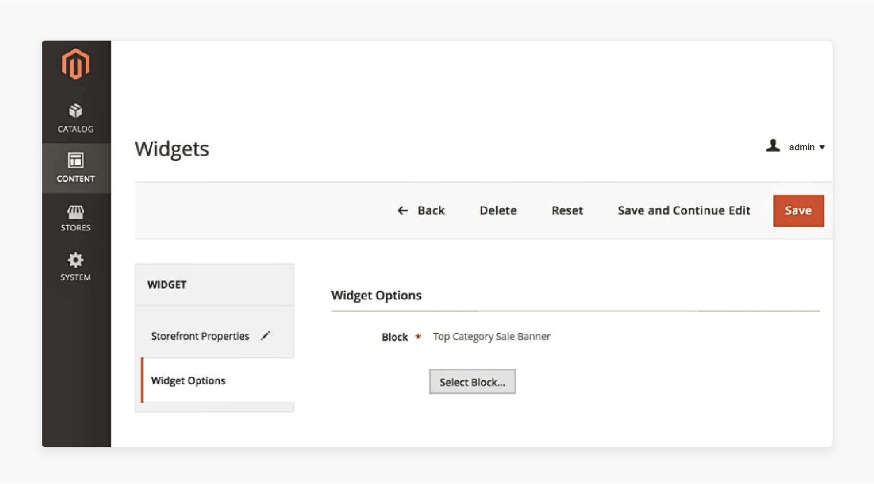 Selecting CMS block in widget options for Magento 2