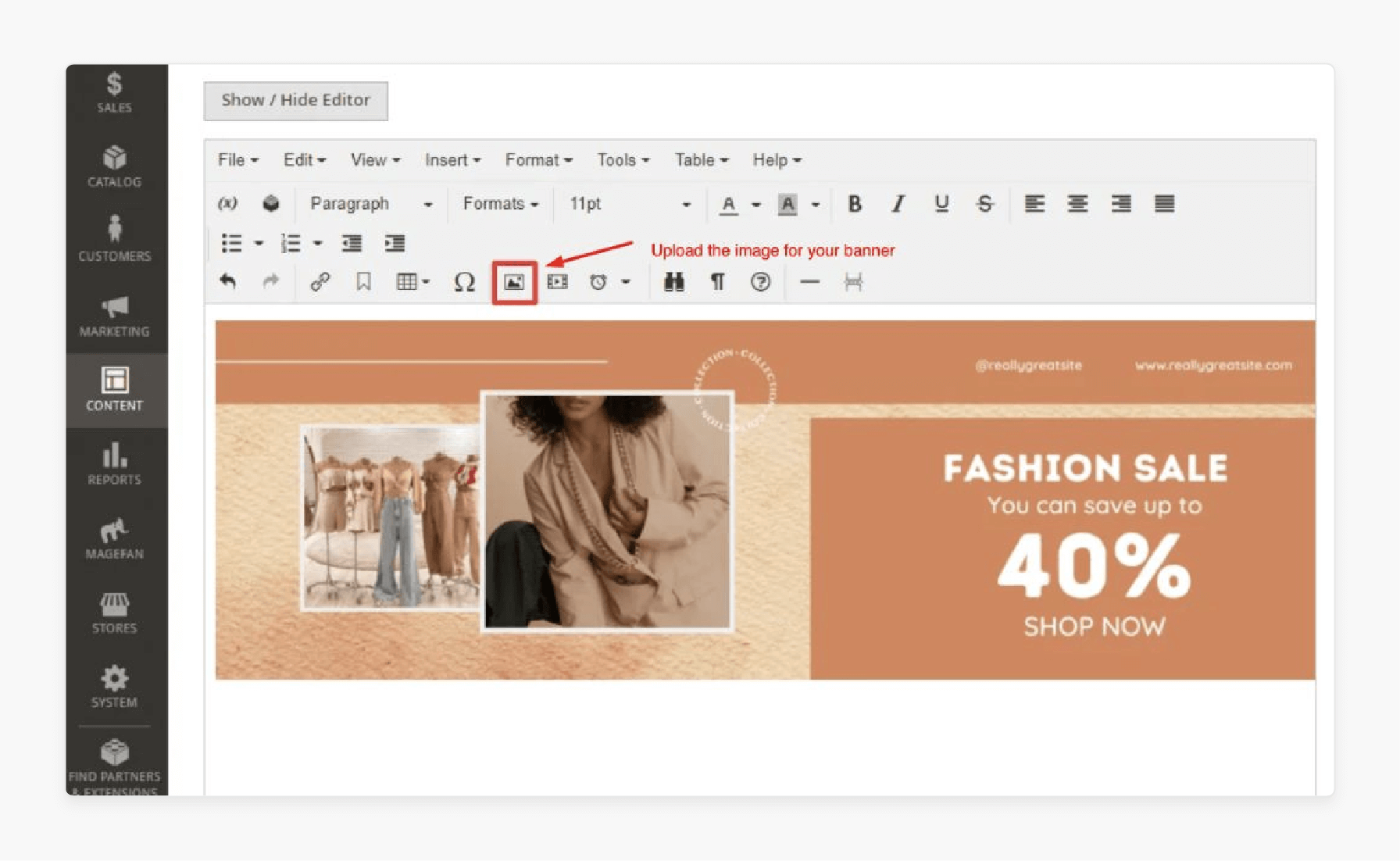 Adding HTML content to Magento 2 promo banners