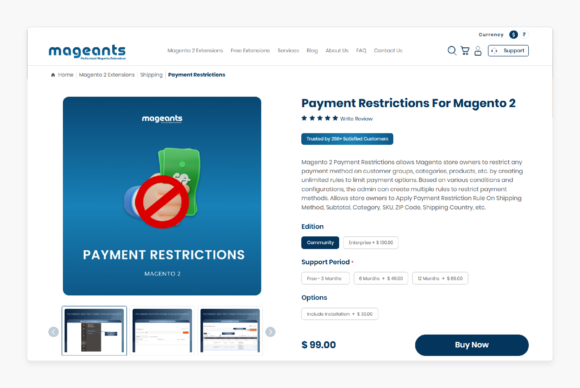 Mageants tool for frontend and backend payment rules