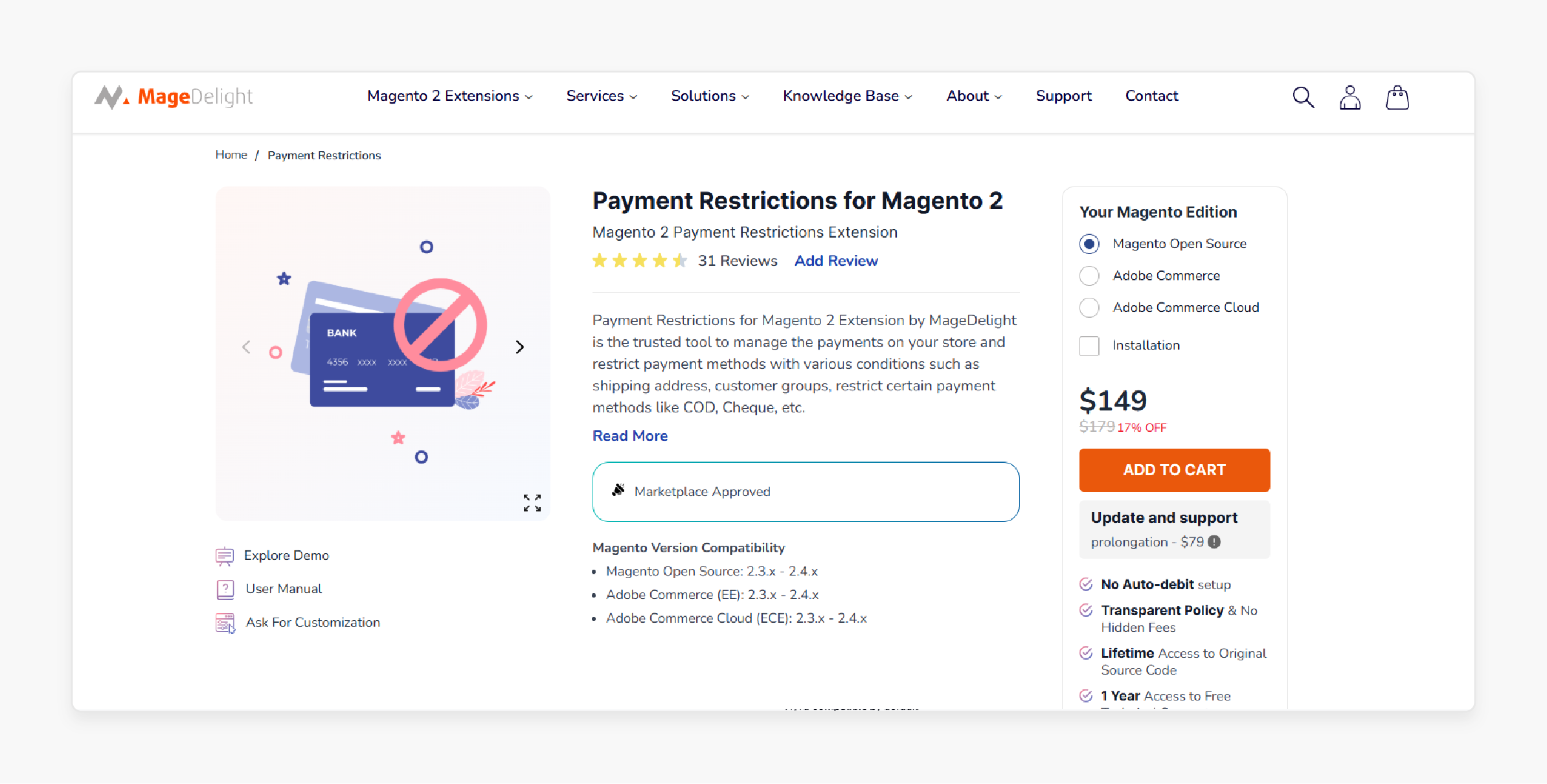 MageDelight plugin for customer group payments