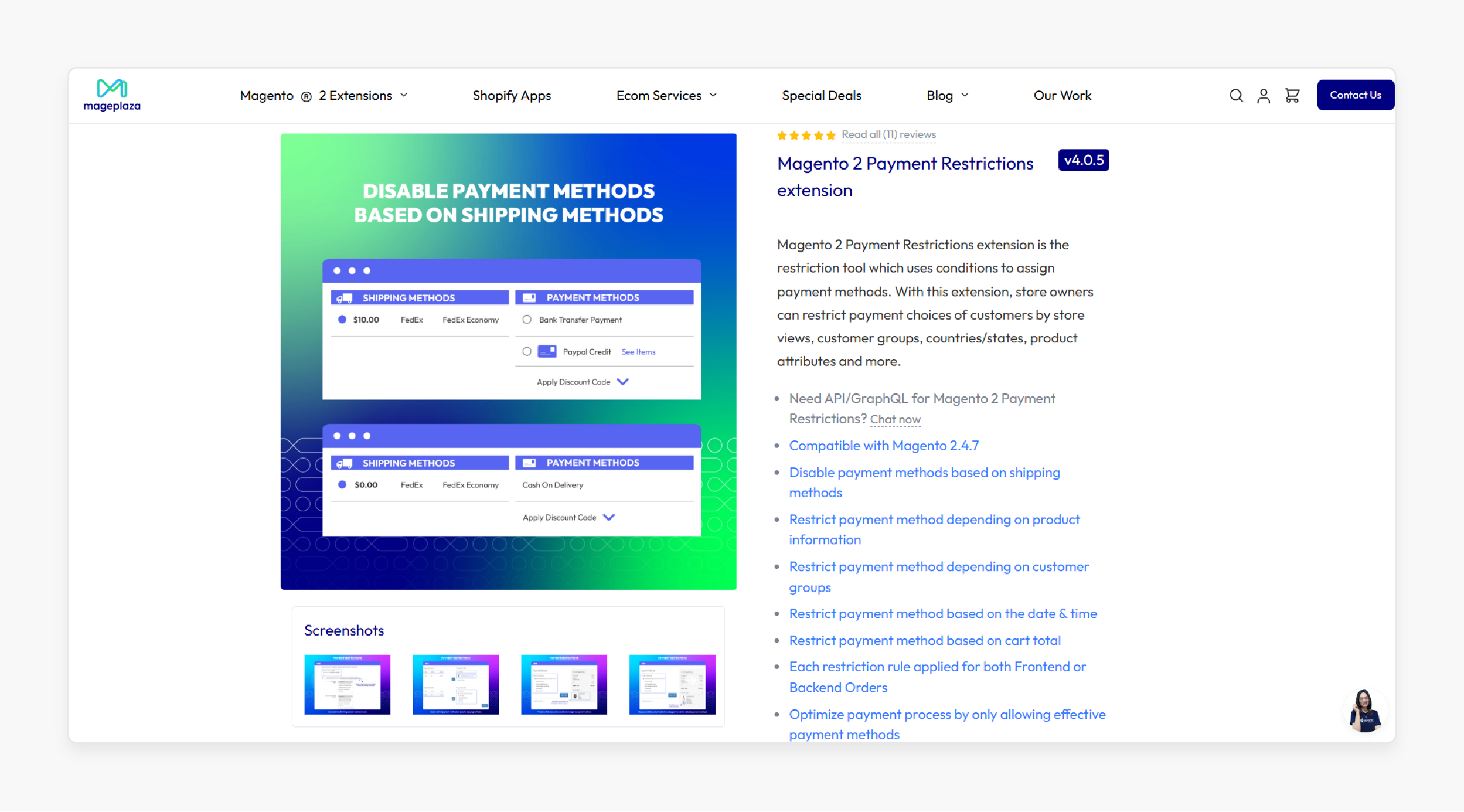 Mageplaza plugin for flexible payment rules