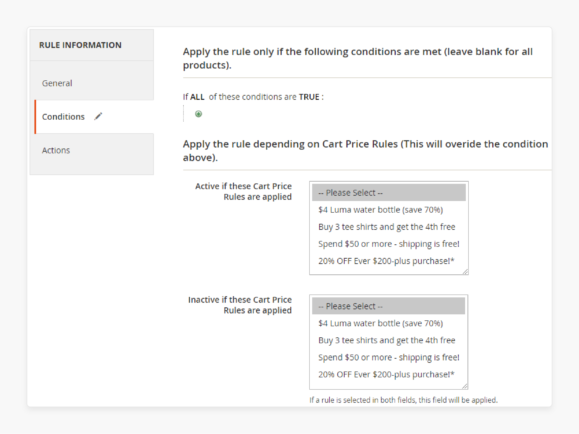 Set conditions for payment restriction rules