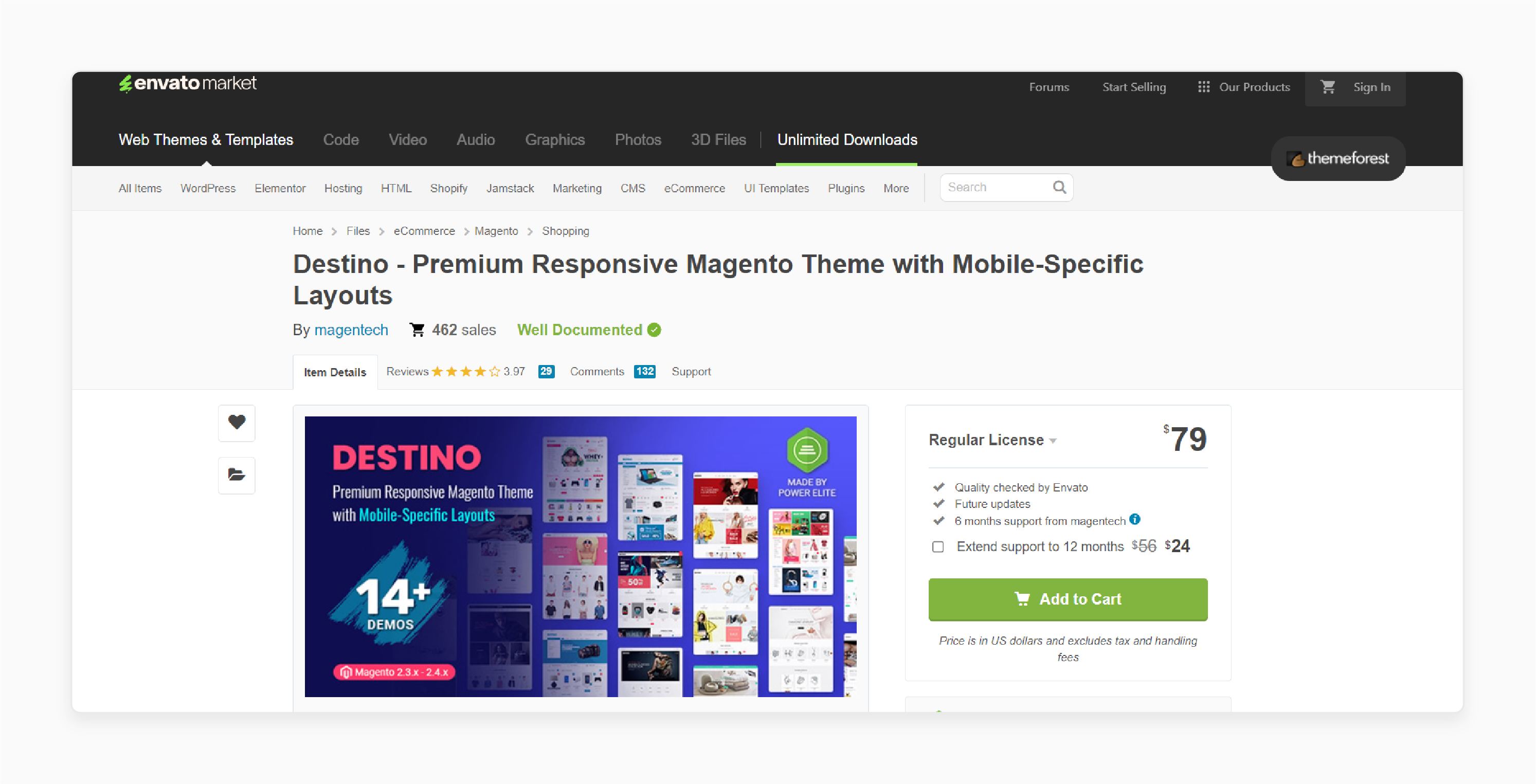 Destino Premium Responsive Magento Theme with Mobile-Specific Layouts - Magentech