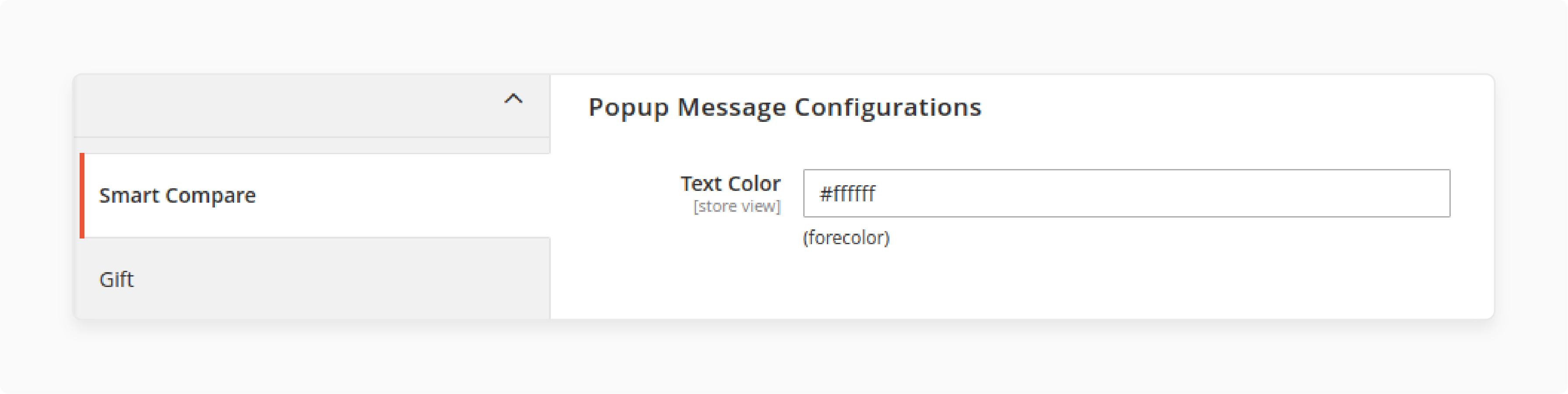 Popup Background Text Color Configuration for the Smart Compare Functionality