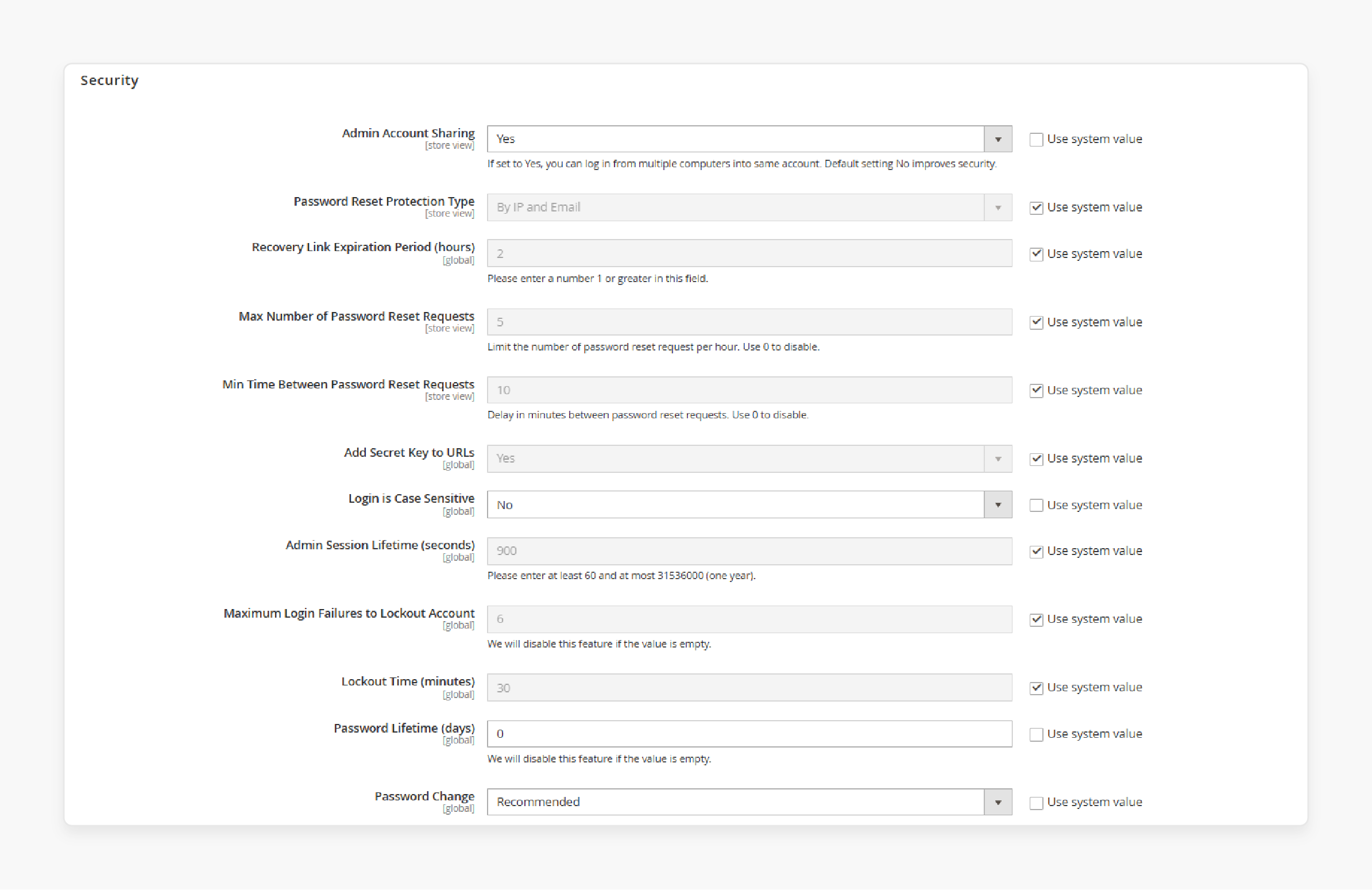 magento 2 settings panel for prerequisites to fix exported csv not appearing on adobe commerce cloud