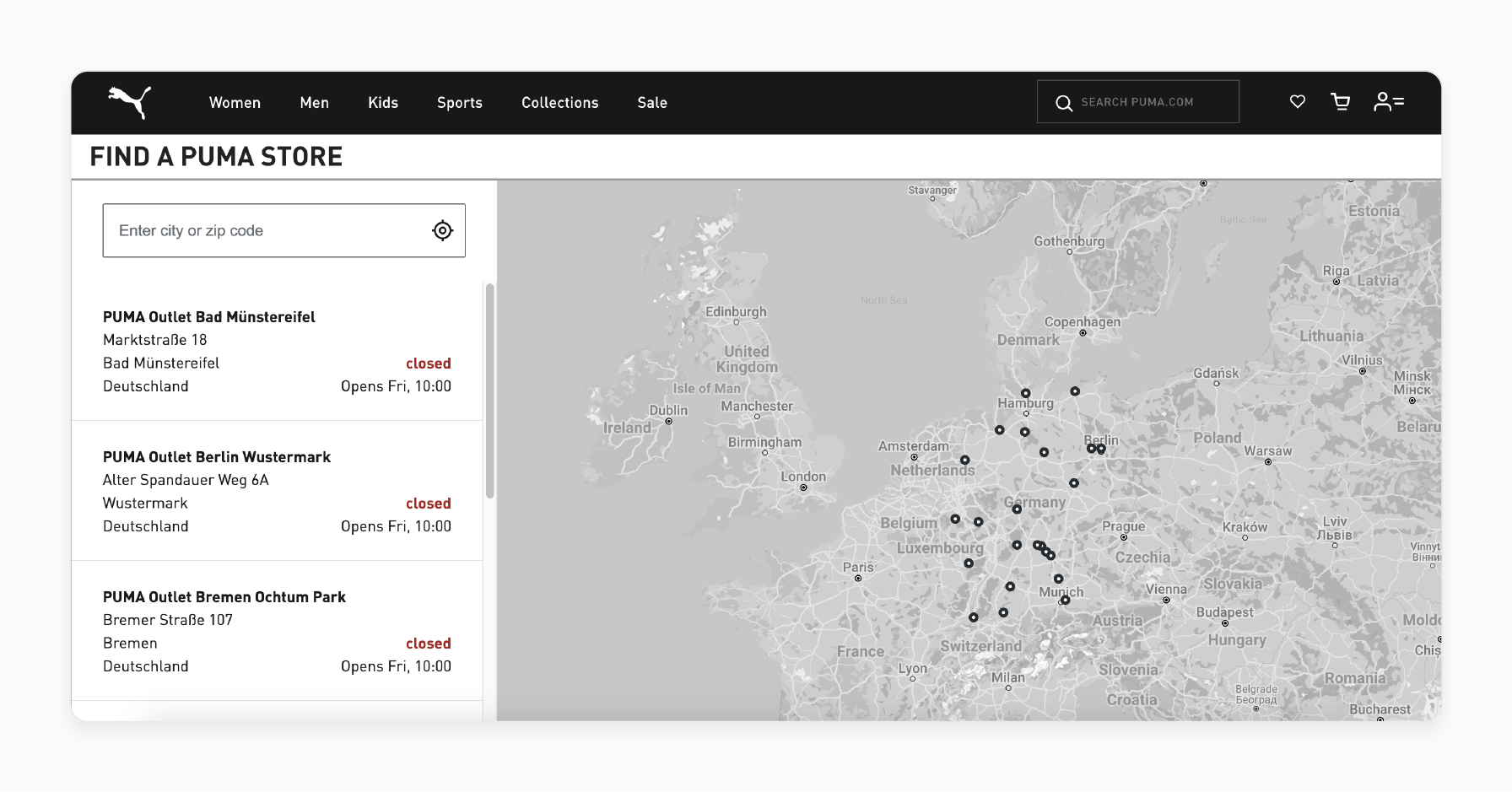 Puma Magento 2 Store Locator with Google Maps