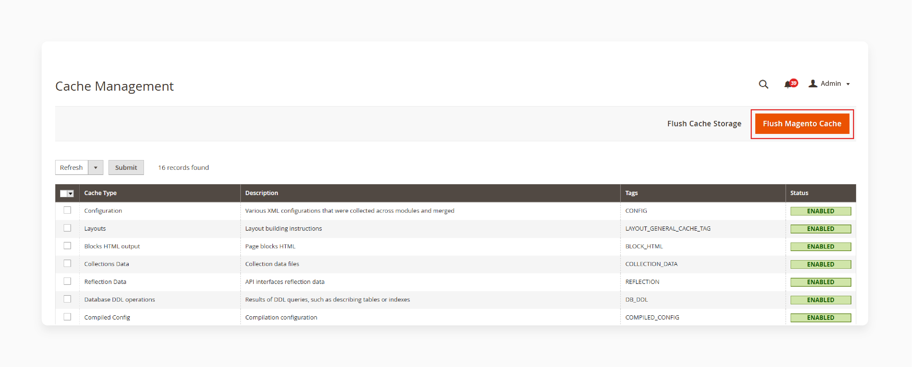 Flushing the Magento Cache after Magento Secure URL Confiuration