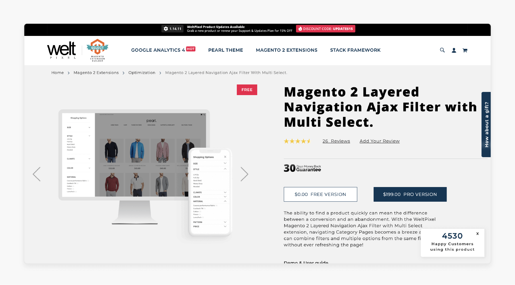 magento 2 ajax layered navigation extension by weltpixel with real-time filtering