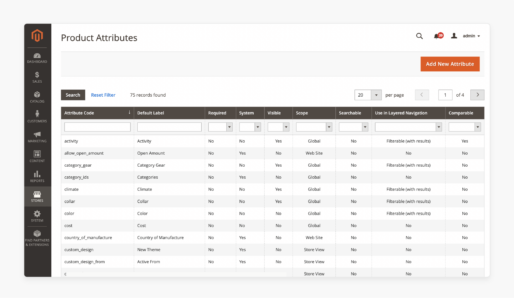 magento 2 product attribute configuration for layered navigation filters