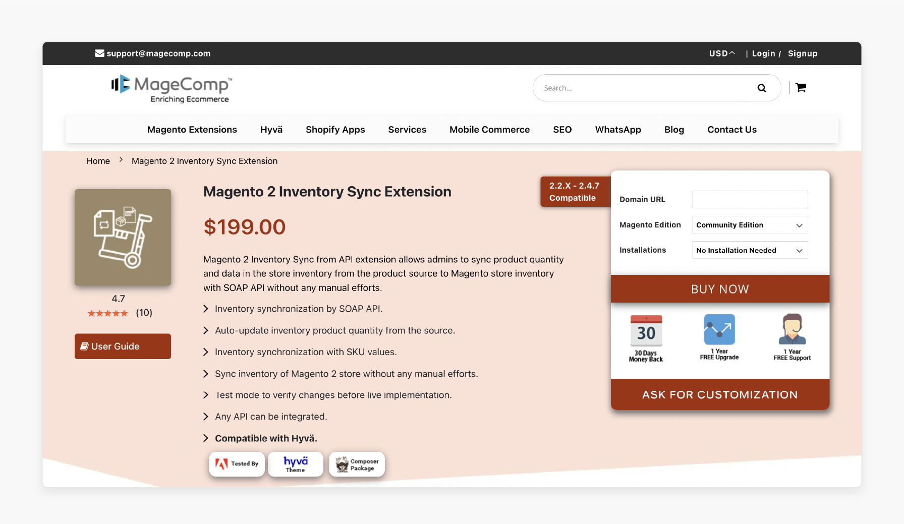 inventory management extension by magecomp for seamless api-powered synchronization in magento 2