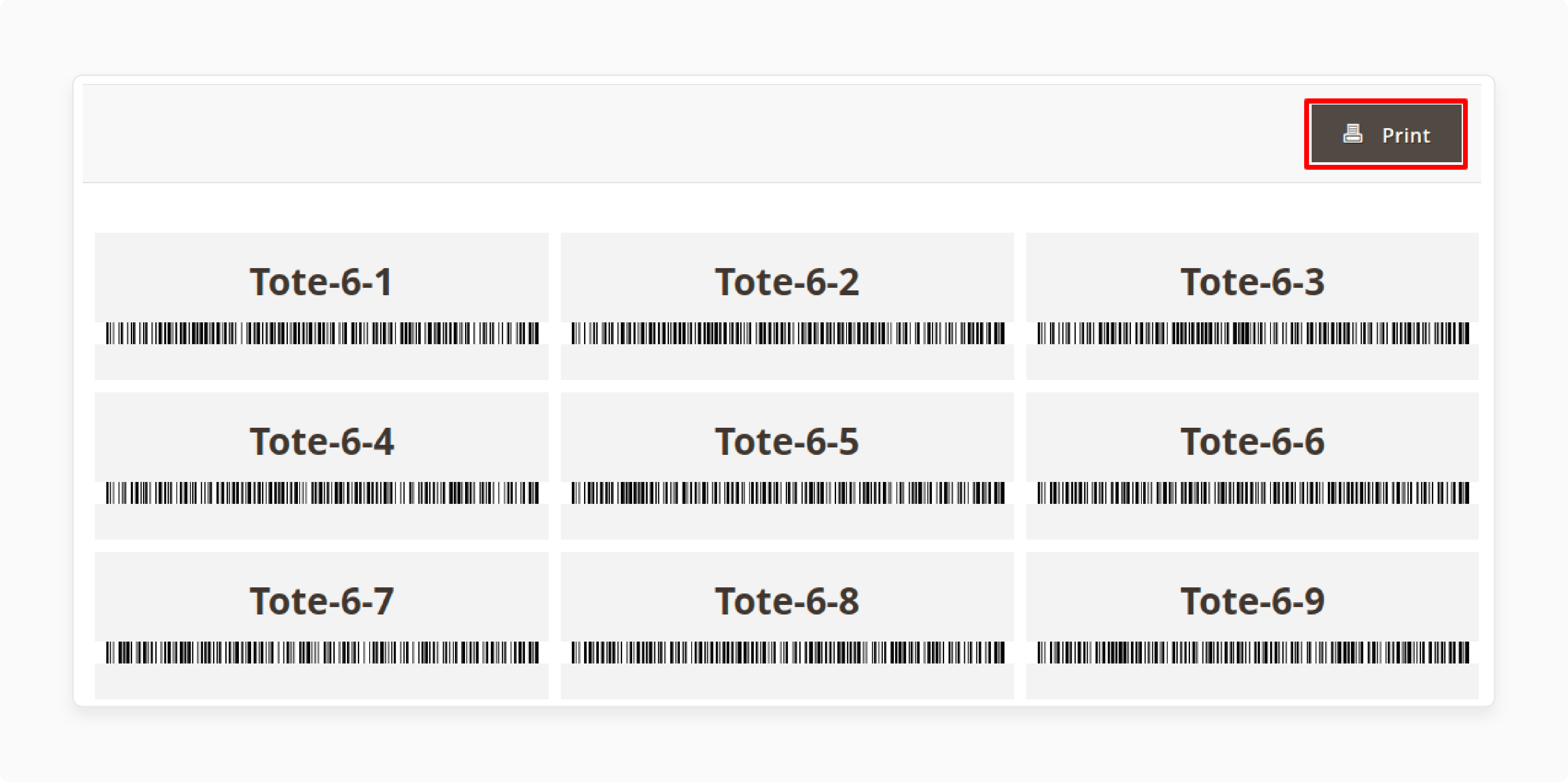 print tote barcodes in magento 2 warehouse management system for tracking