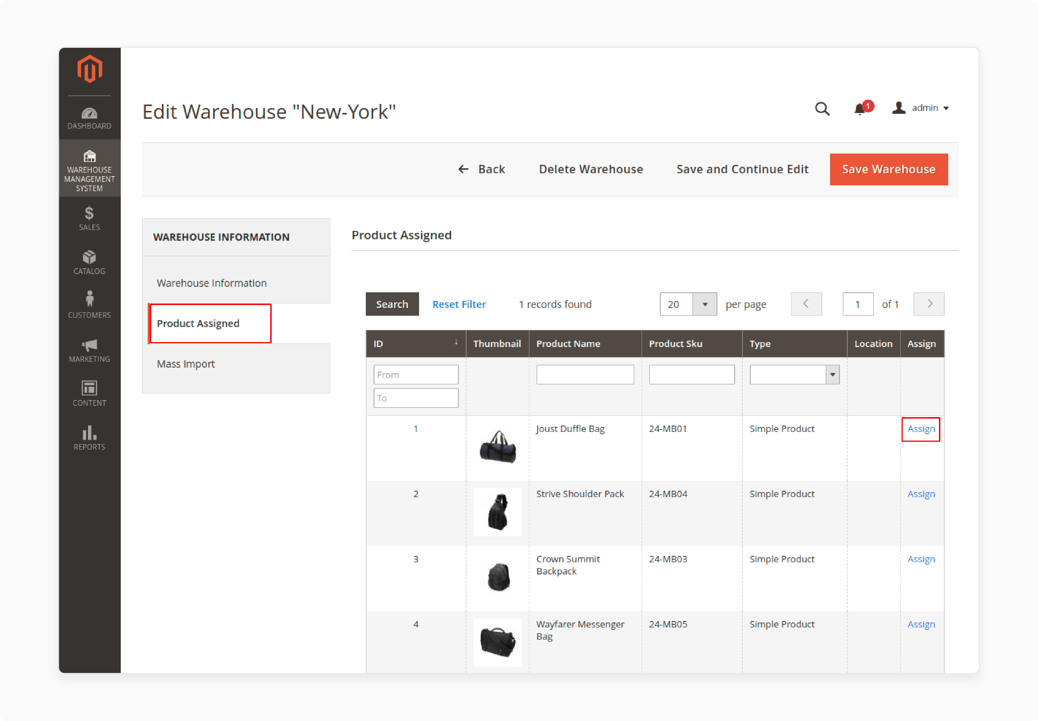 mass product import feature in magento 2 warehouse extension for bulk stock updates