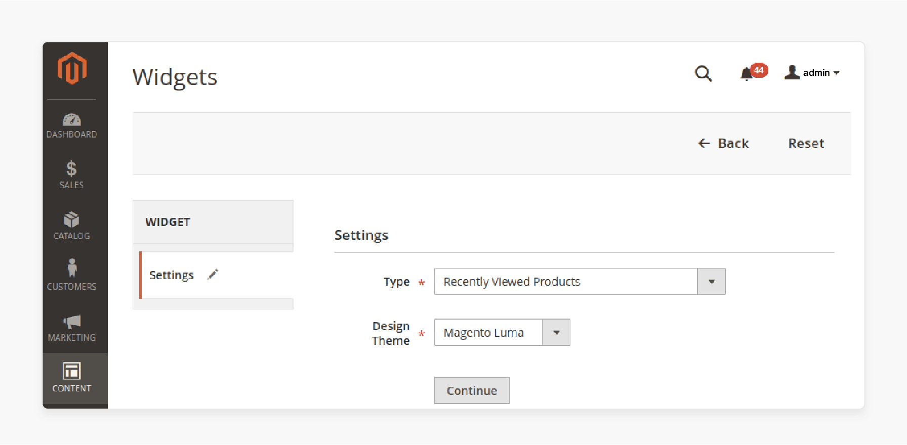 design theme configuration for magento 2 compare product list widget