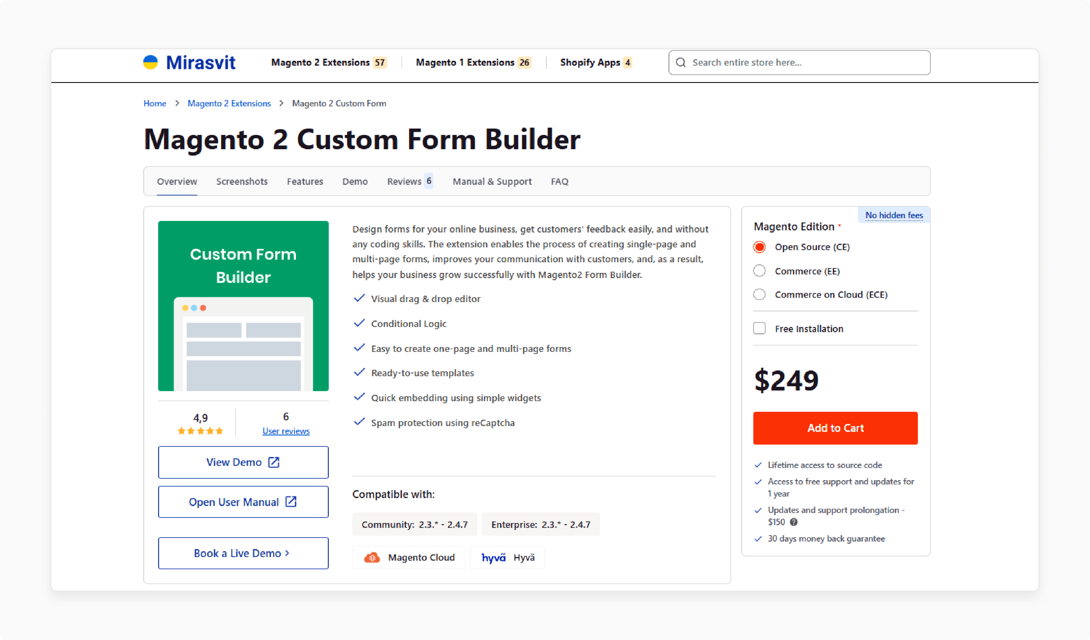 Magento 2 Custom Form Builder-Mirasvit