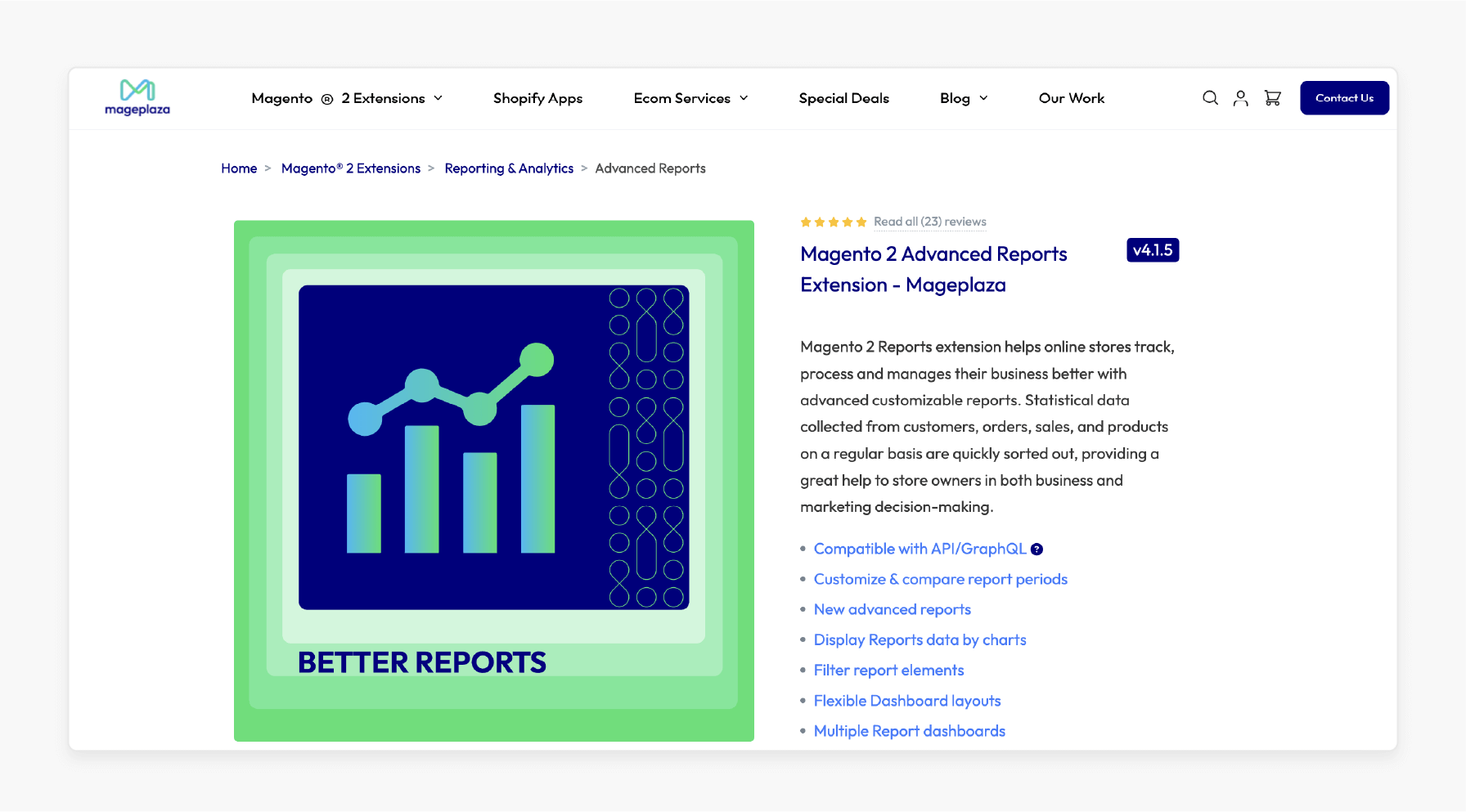 Magento Advanced Reports Extension - Mageplaza