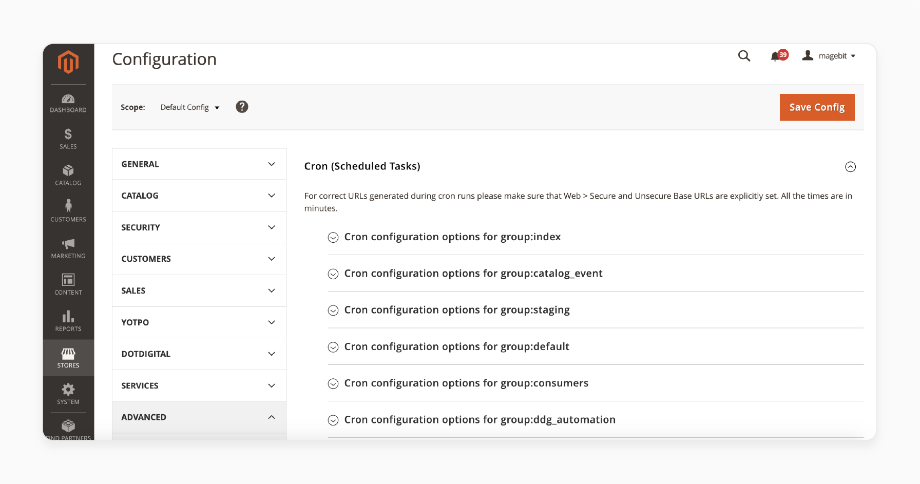 cron scheduling configuration in magento 2 for automating tasks such as catalog price rules, email updates, and sitemap generation