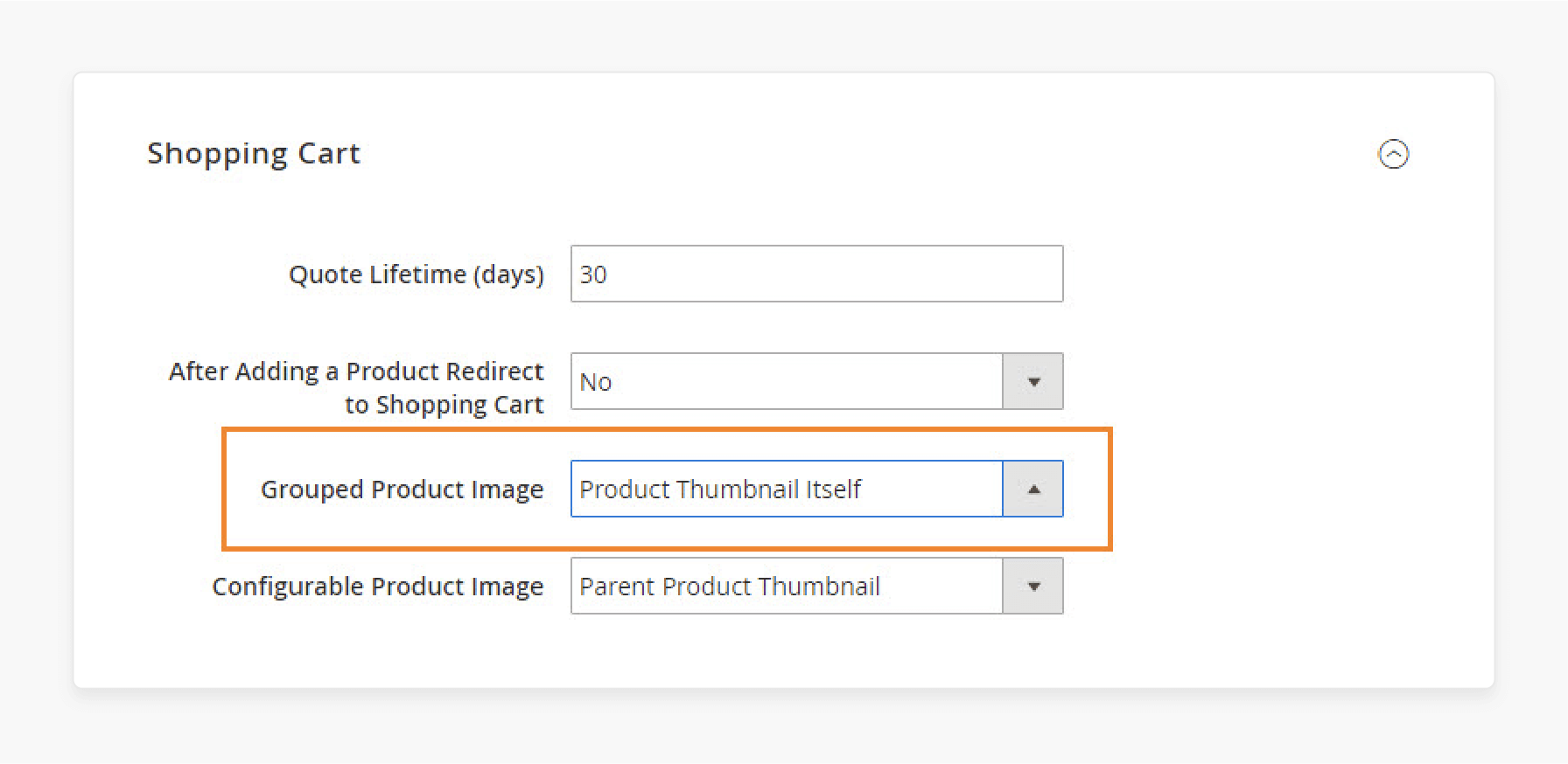 shopping cart thumbnail configuration for grouped products in magento 2 with product-specific thumbnails