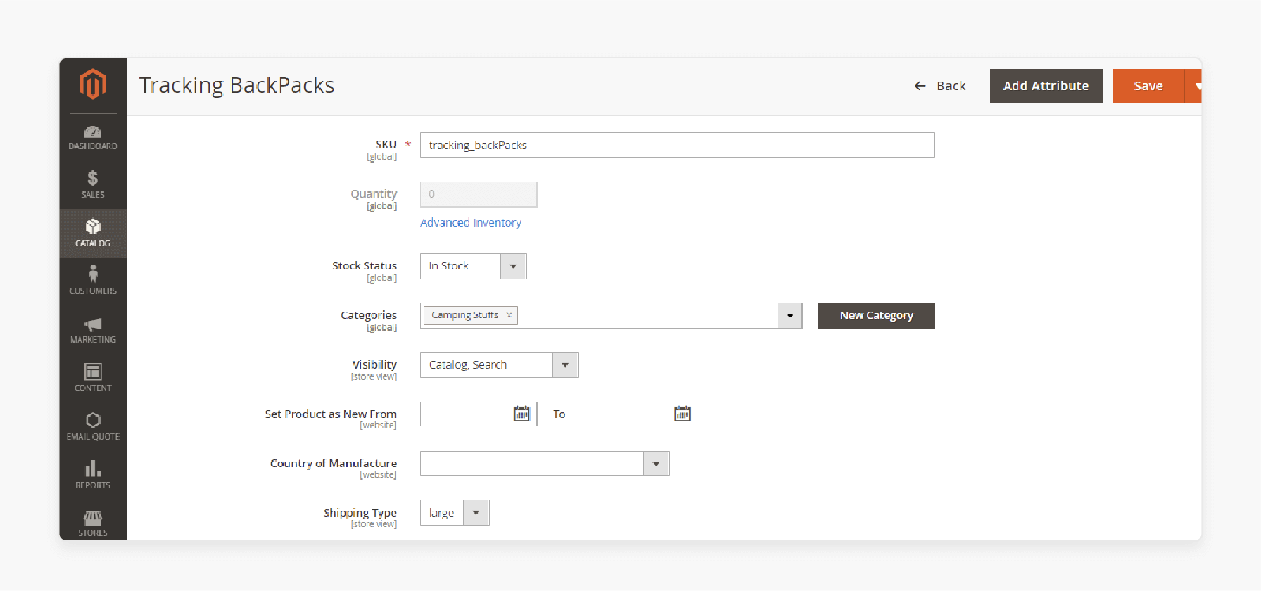 country of manufacture dropdown option in magento 2 admin for grouped products