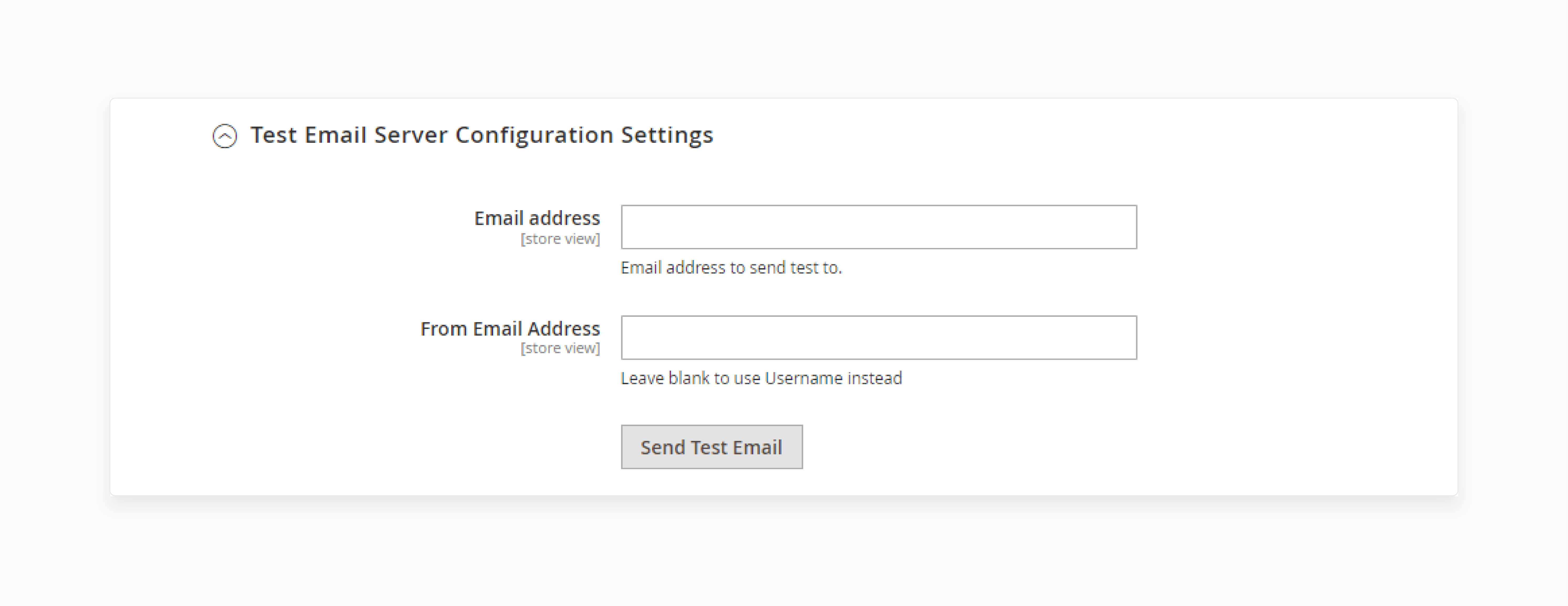 Test server configuration for email delivery