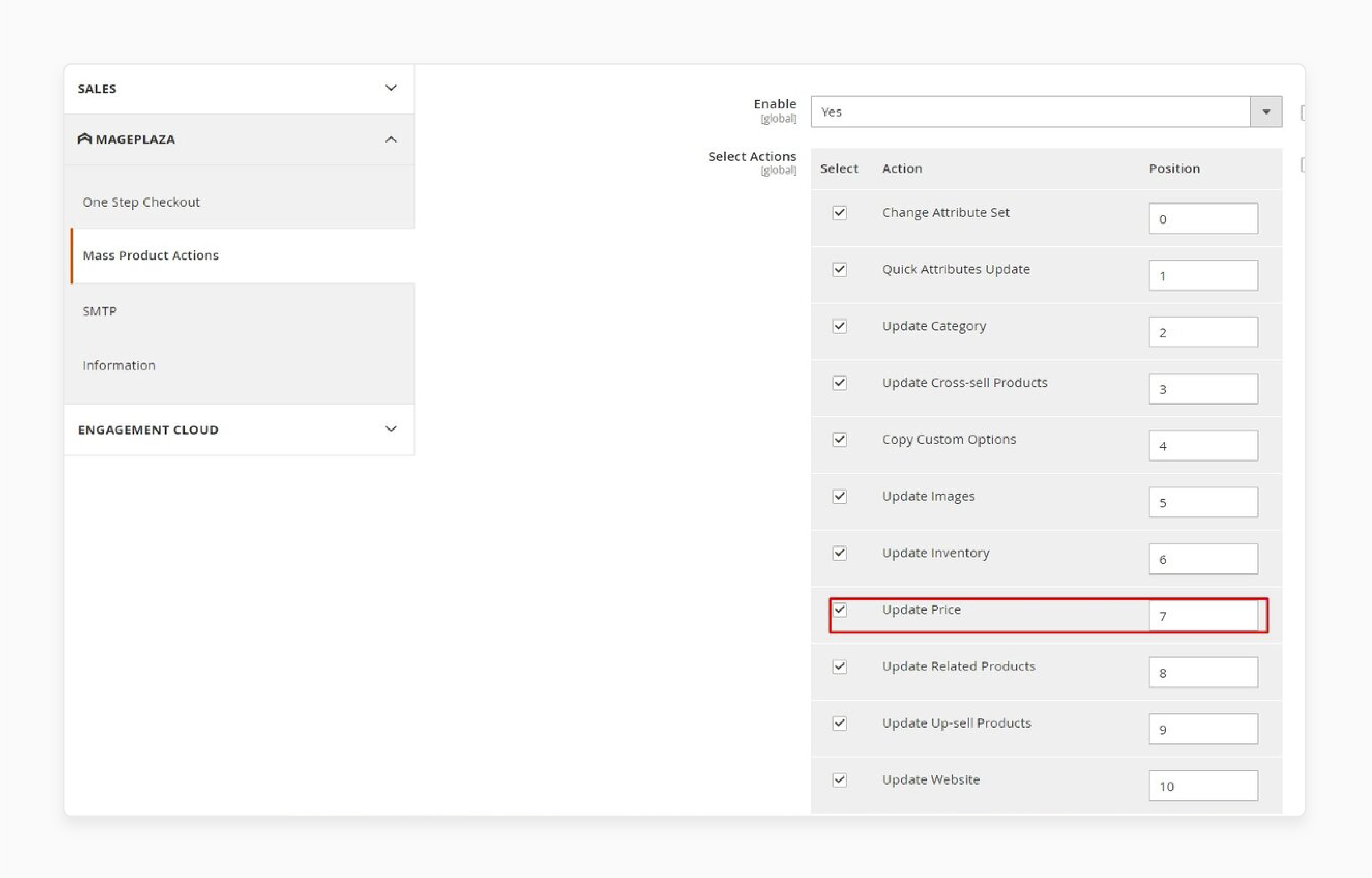 Enable mass product price updates