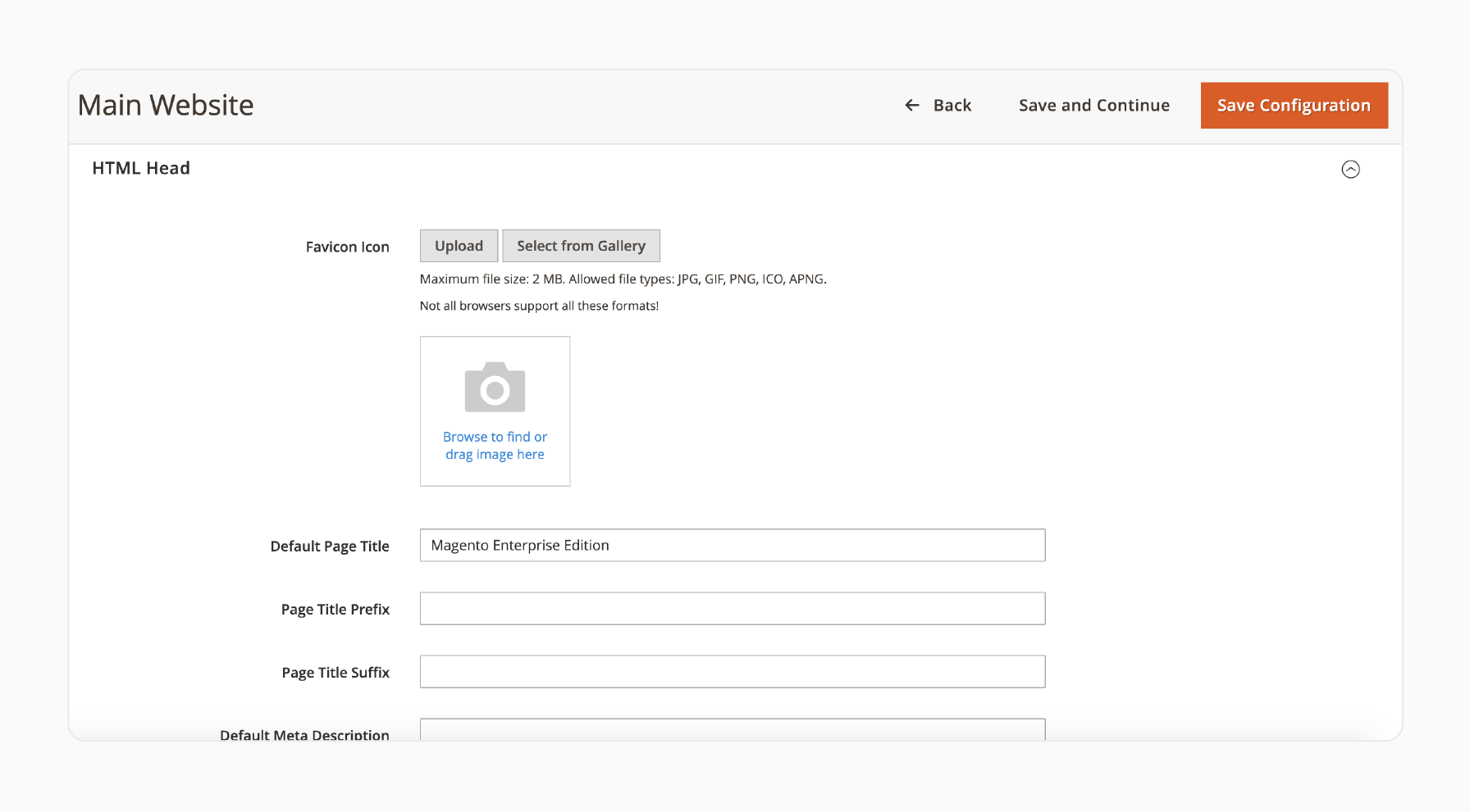 Magento 2 HTML Head with SEO and meta settings