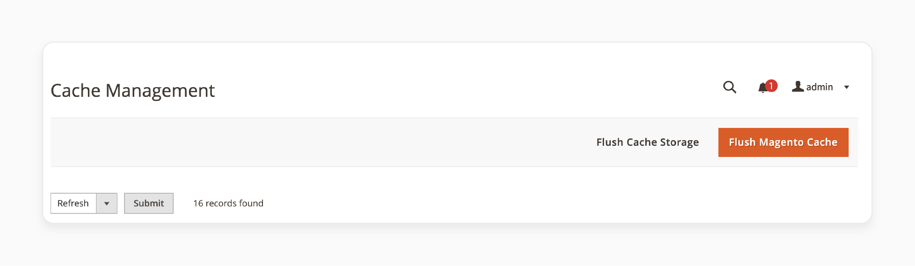 Go To System &gt; Cache Management &gt; Flush Cache Storage