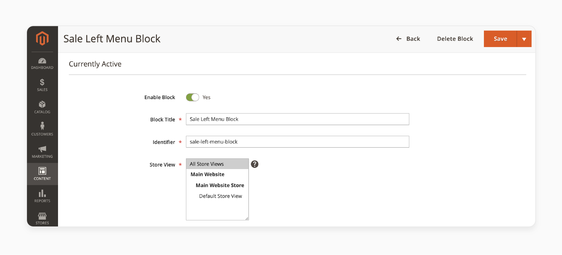 Create A CMS Block - Enter A Block Title And Identifier For Easy Management