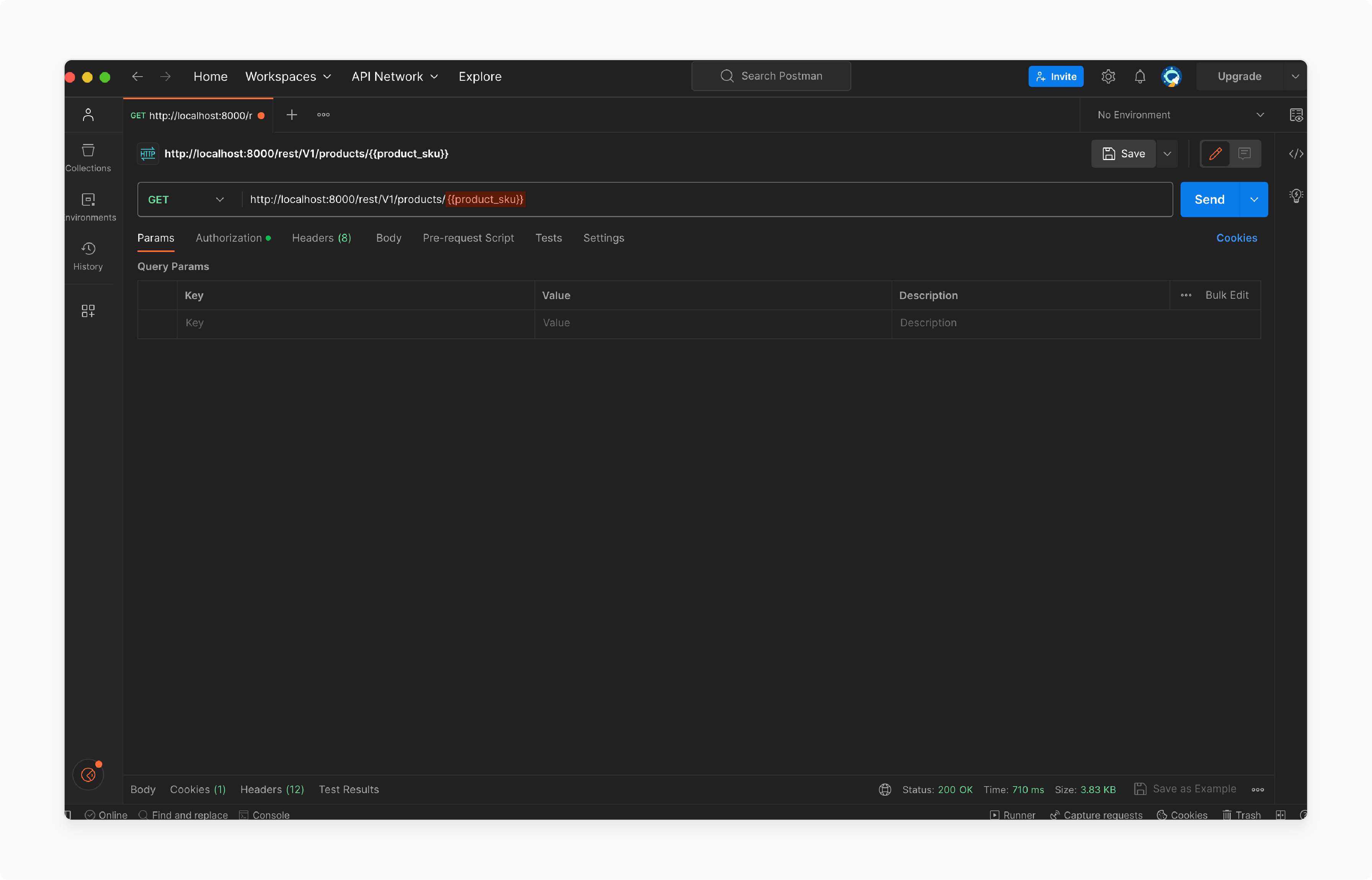 Select the type in the Magento 2 Oauth postman website