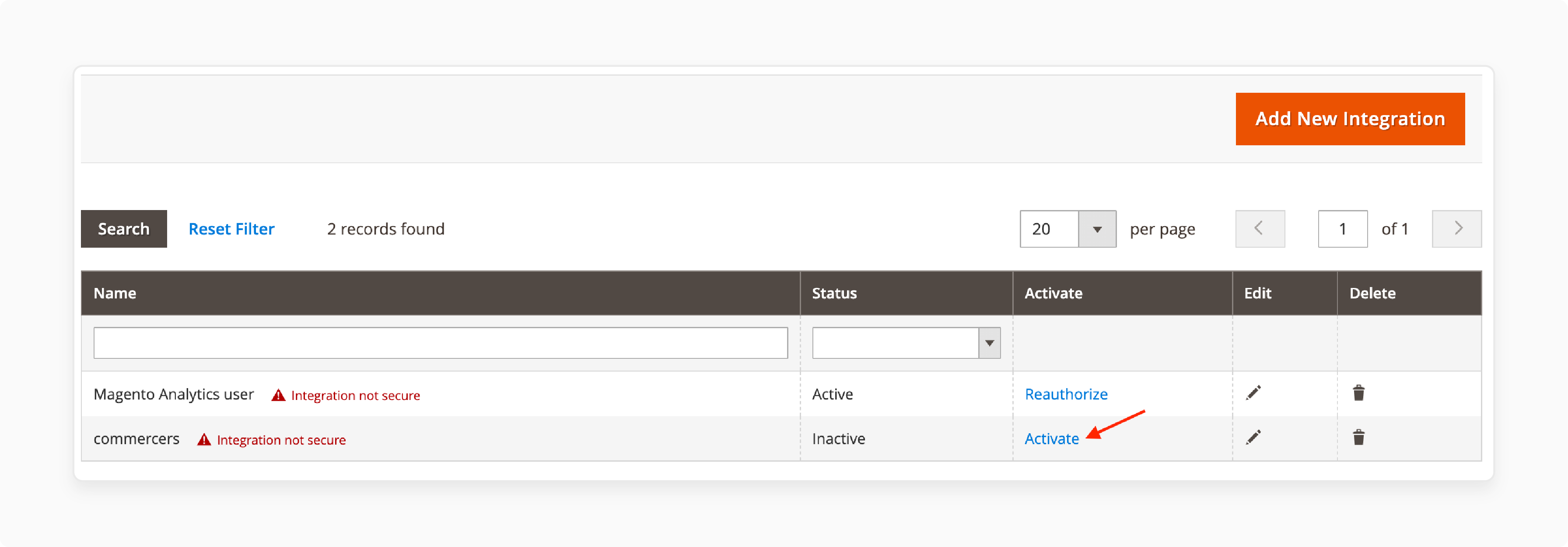 Activate the Magento 2 Oauth postman extension