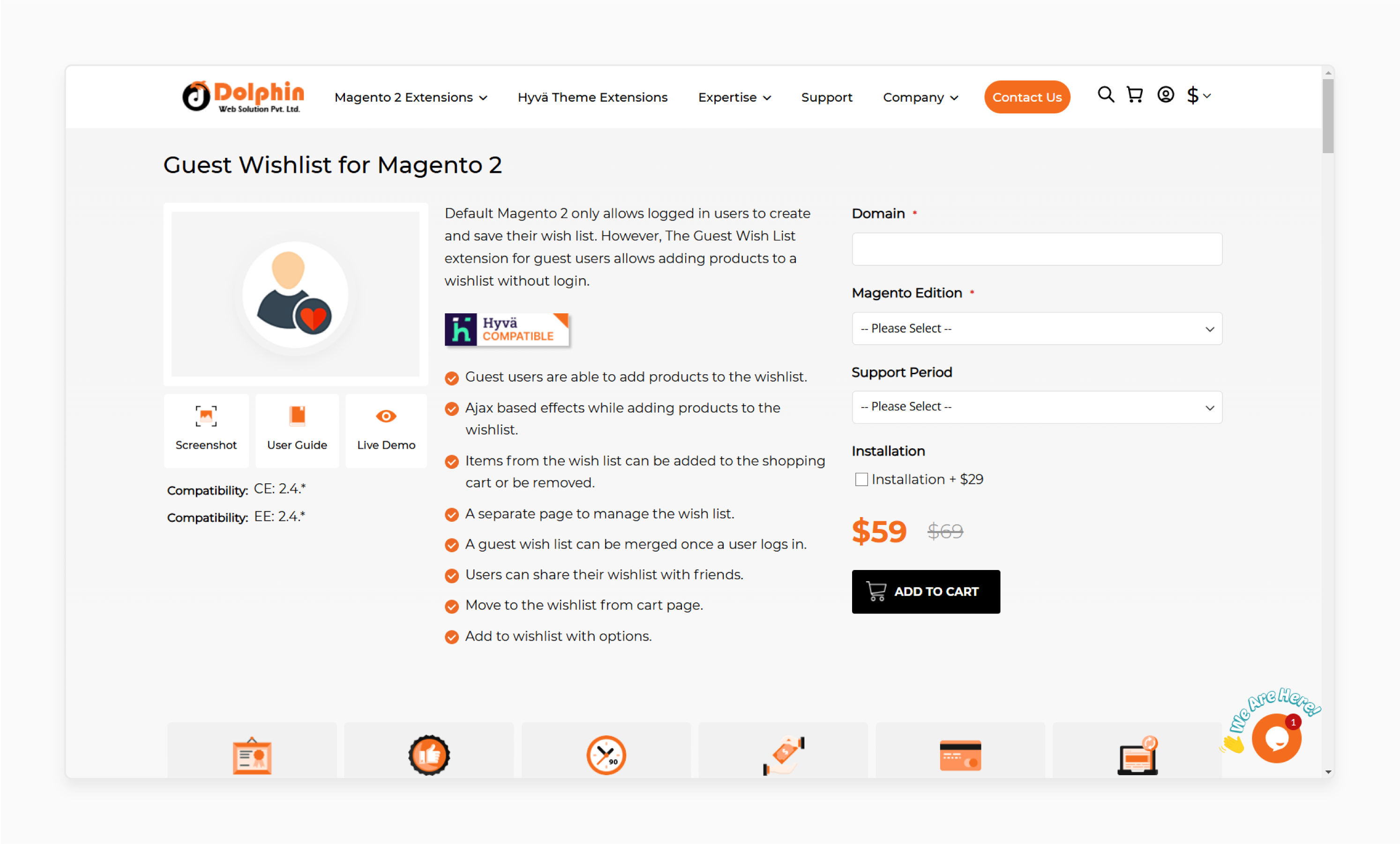 Guest Wishlist for Magento 2 - Dolphin Web Solution