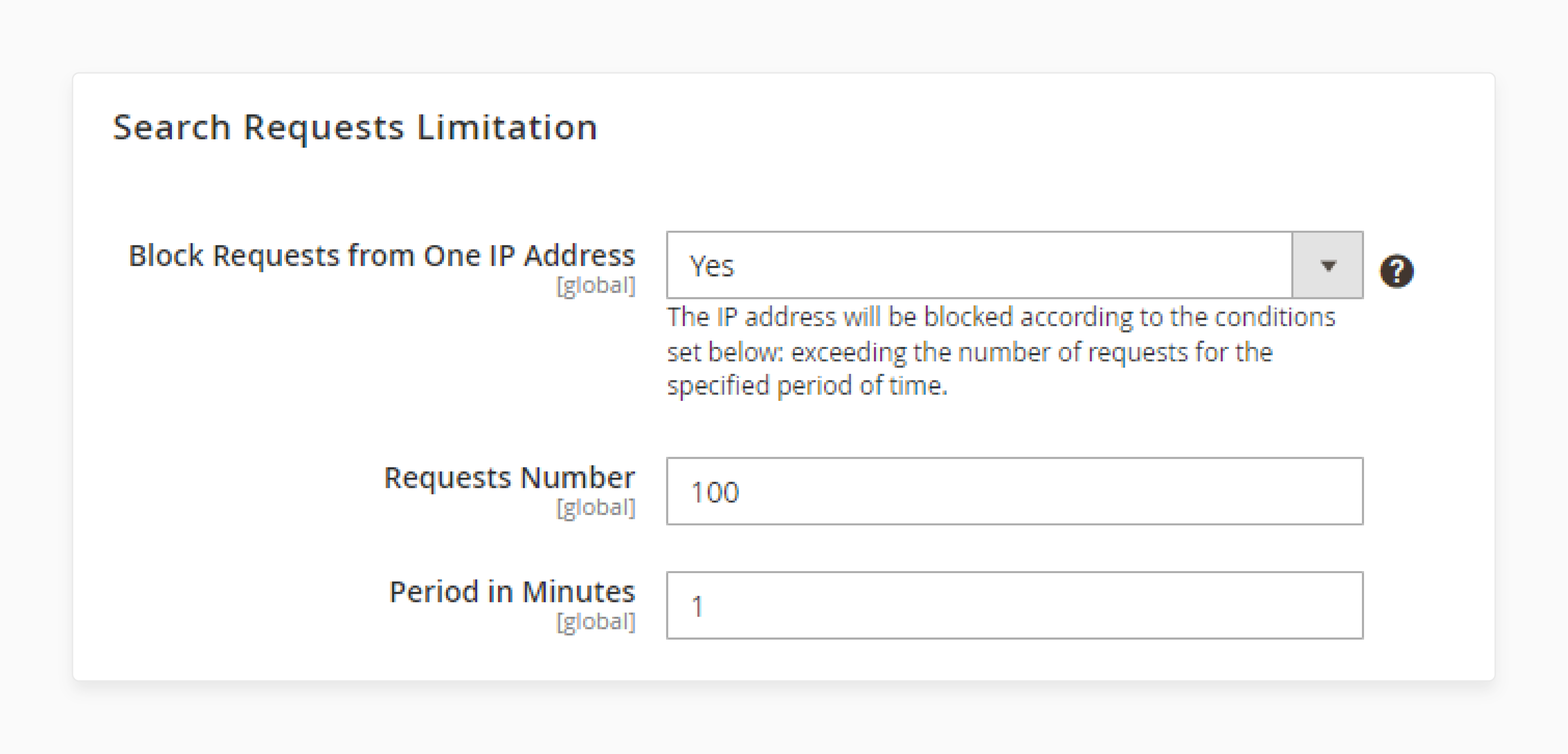 Block one IP address in the Magento 2 advanced search extension