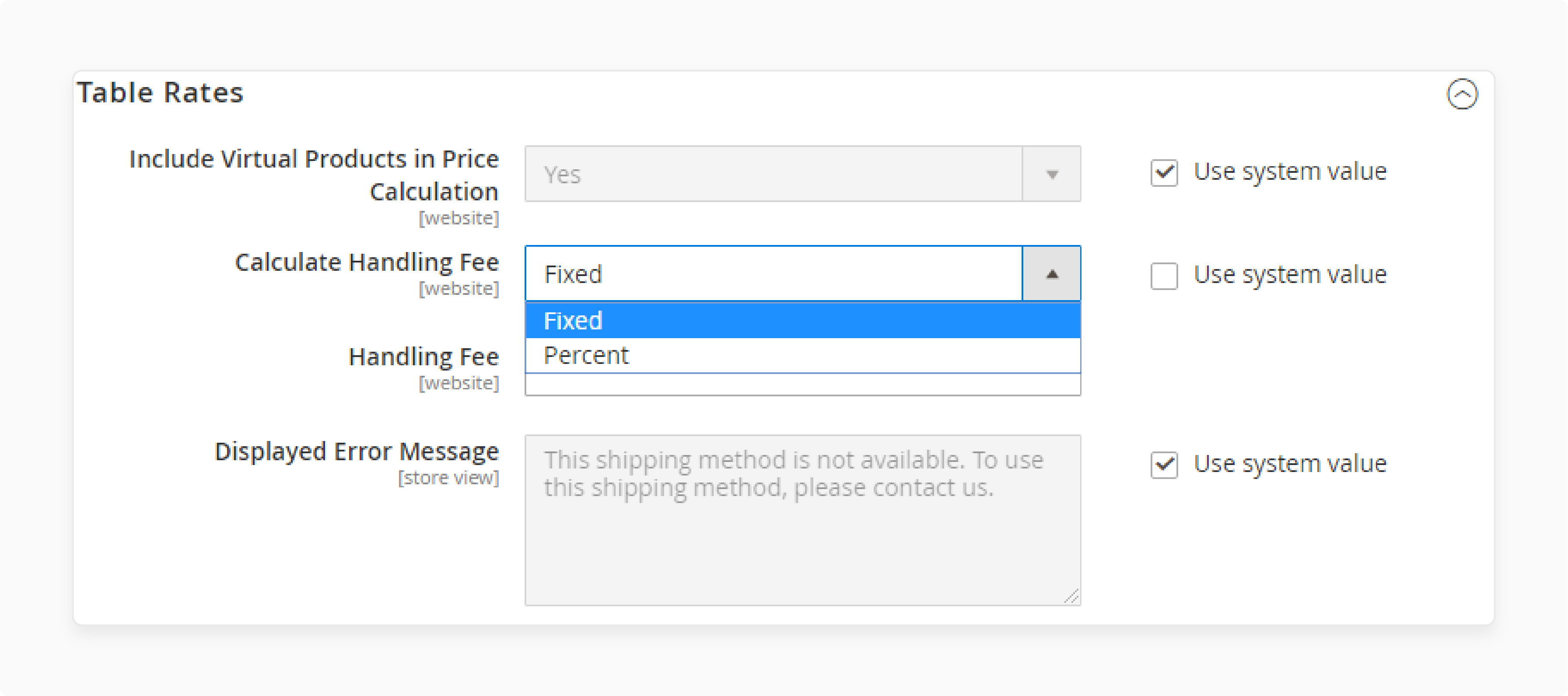 Virtual Producrs of Magento 2 Shipping Table Rates Weight vs Destination