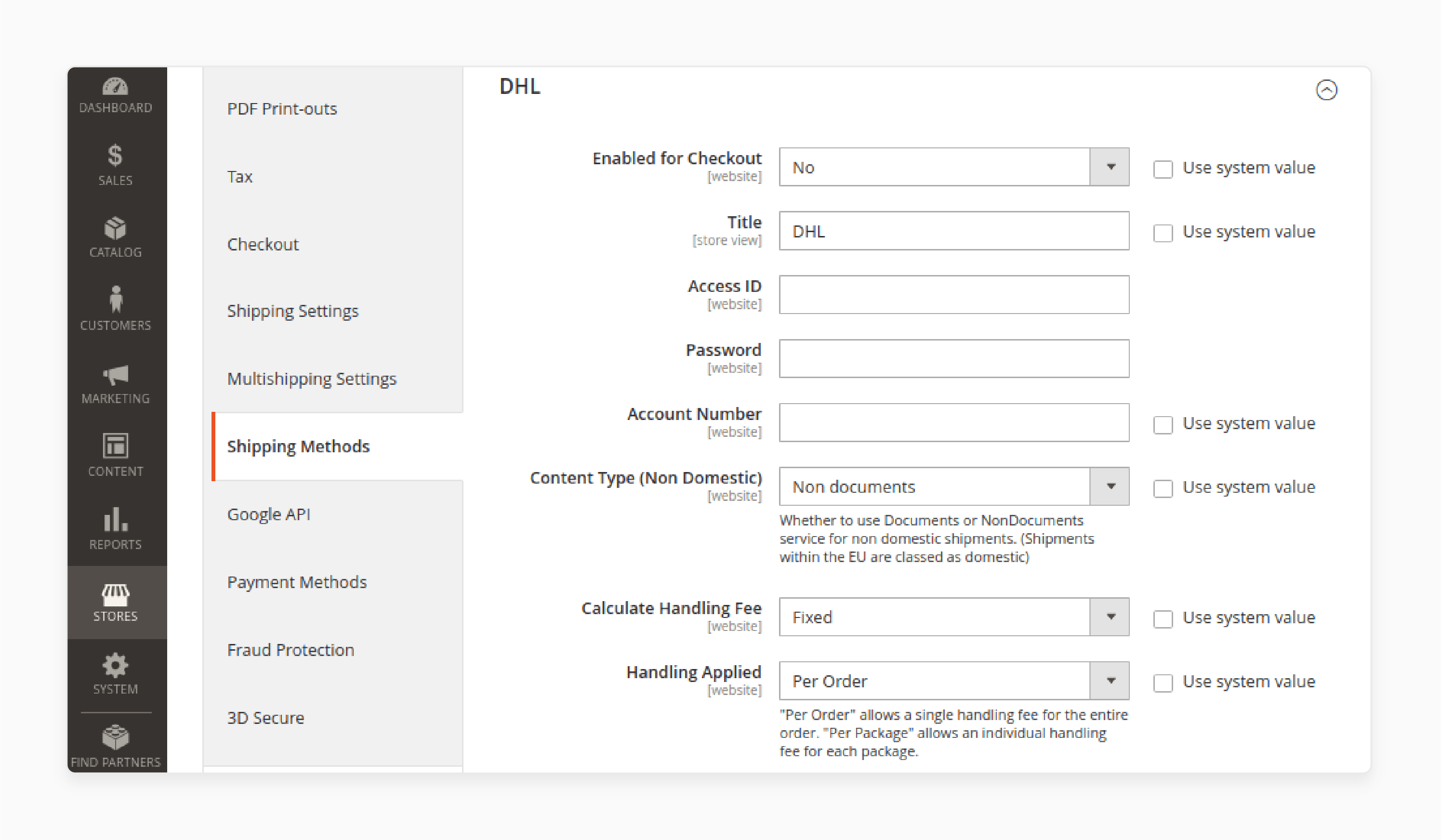 Enable DHL dimensional weight shipping in Magento 2