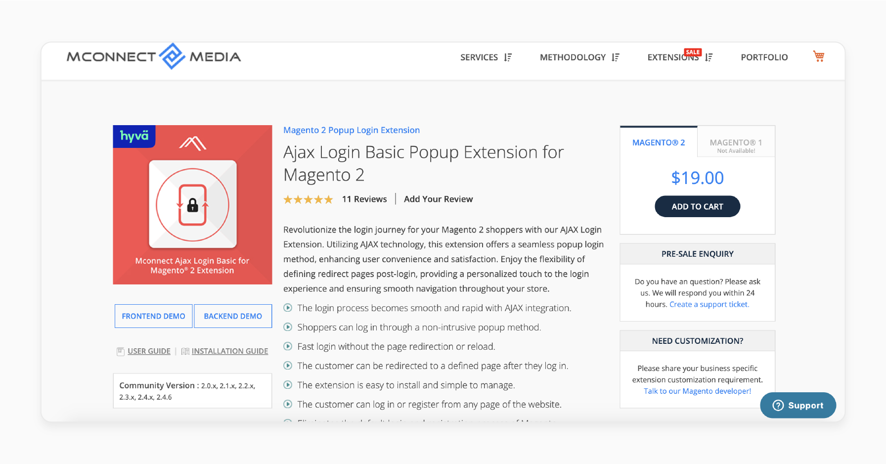 Ajax Login Basic Popup Extension for Magento 2 - MConnectMedia