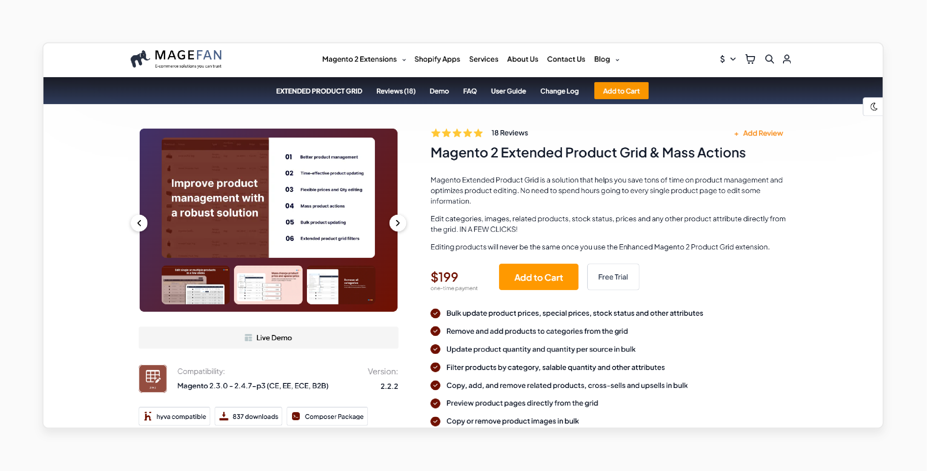 Magento 2 Extended Product Grid &amp; Mass Actions - Magefan