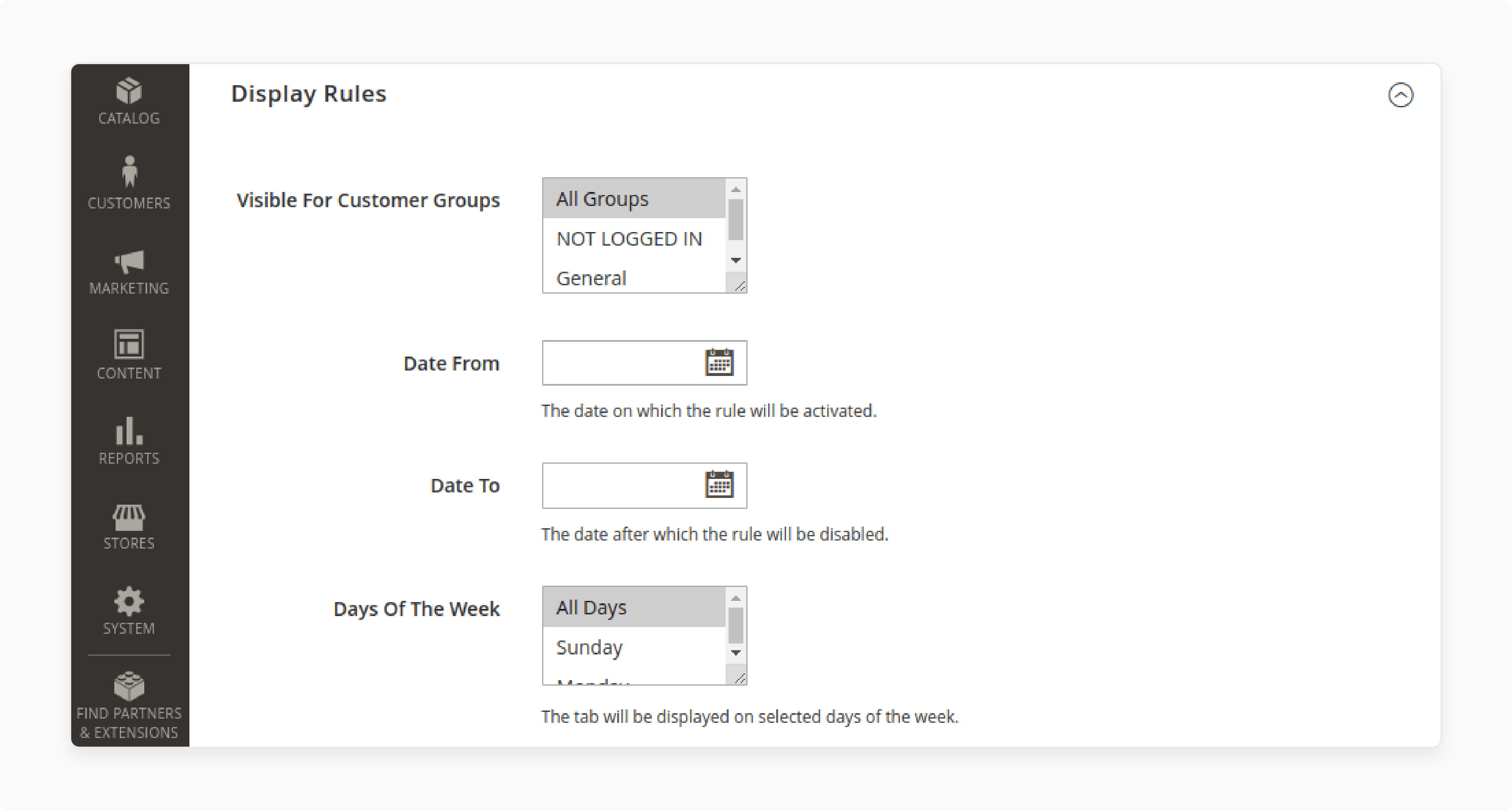 setting faq visibility for different customer groups in magento 2